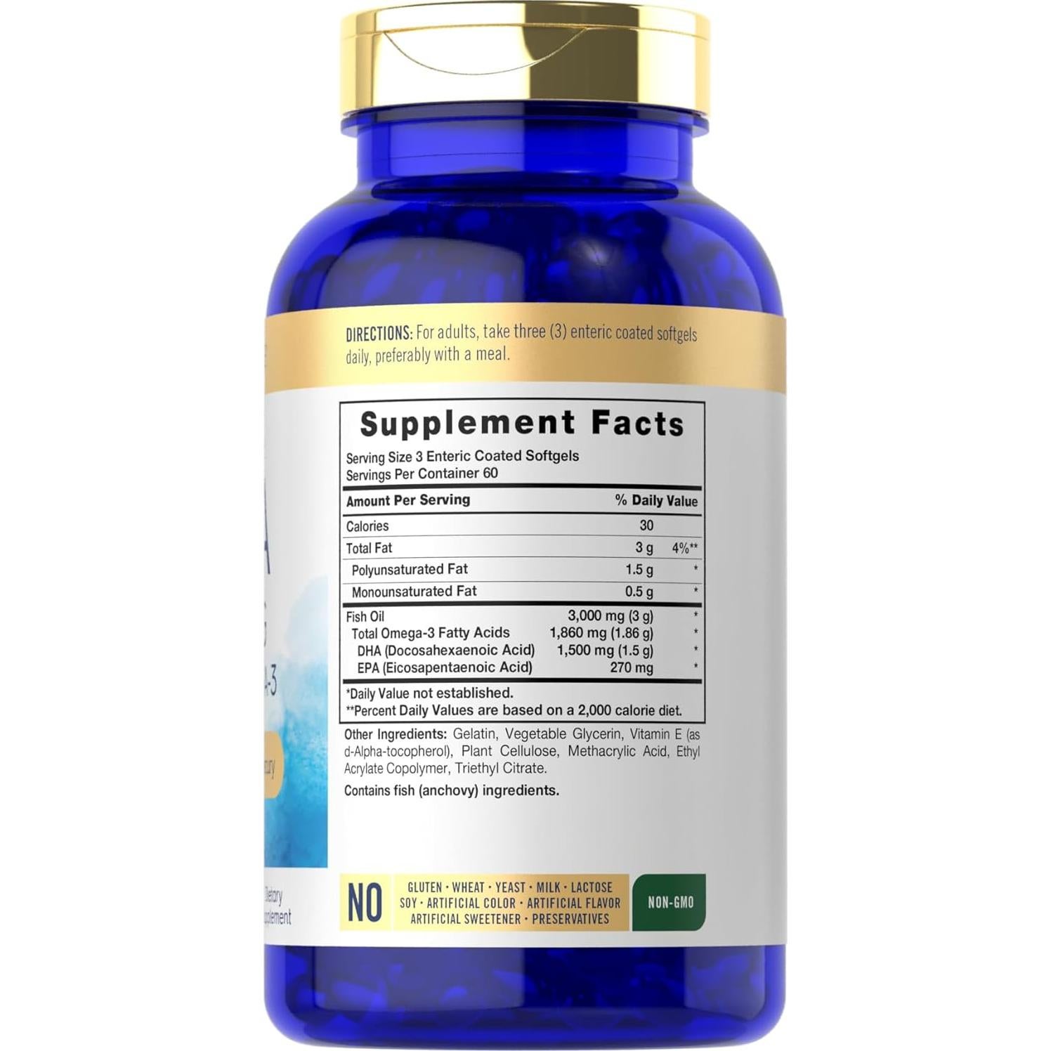 Suplemento de DHA Carlyle 1500mg - 180 Gelatinas Blandas Omega-3