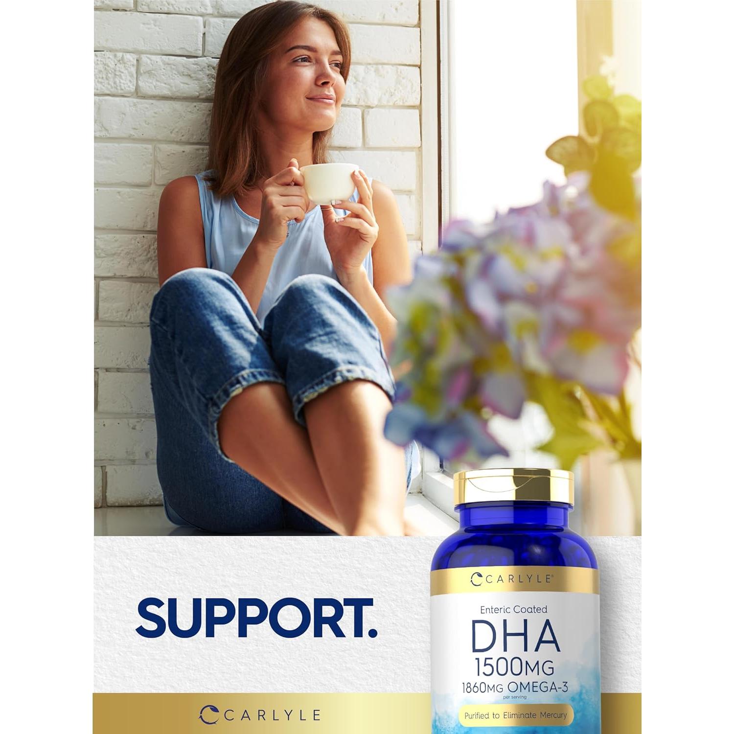 Suplemento de DHA Carlyle 1500mg - 180 Gelatinas Blandas Omega-3