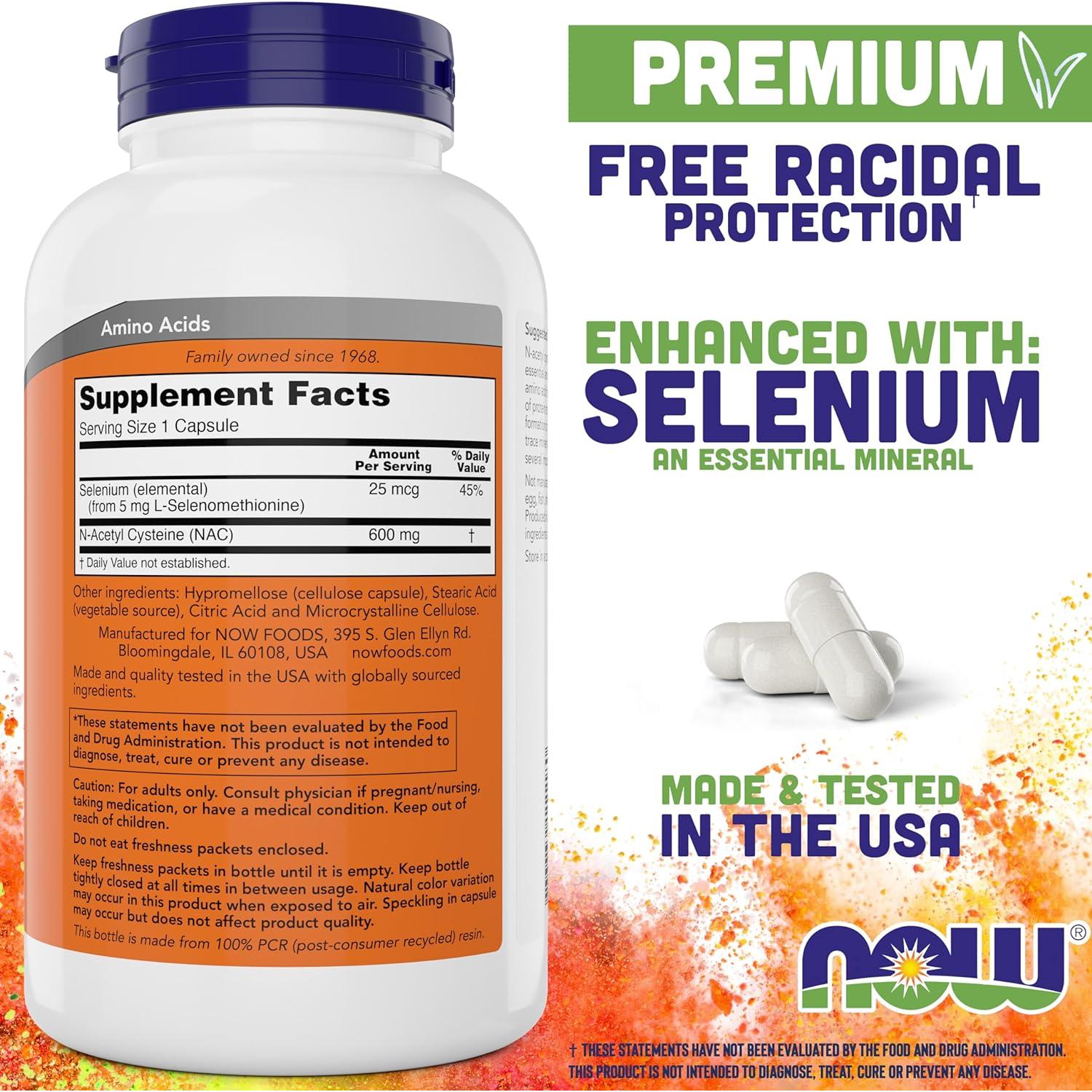 Now Foods NAC 600 mg con Selenio, 400 Cápsulas Suplemento