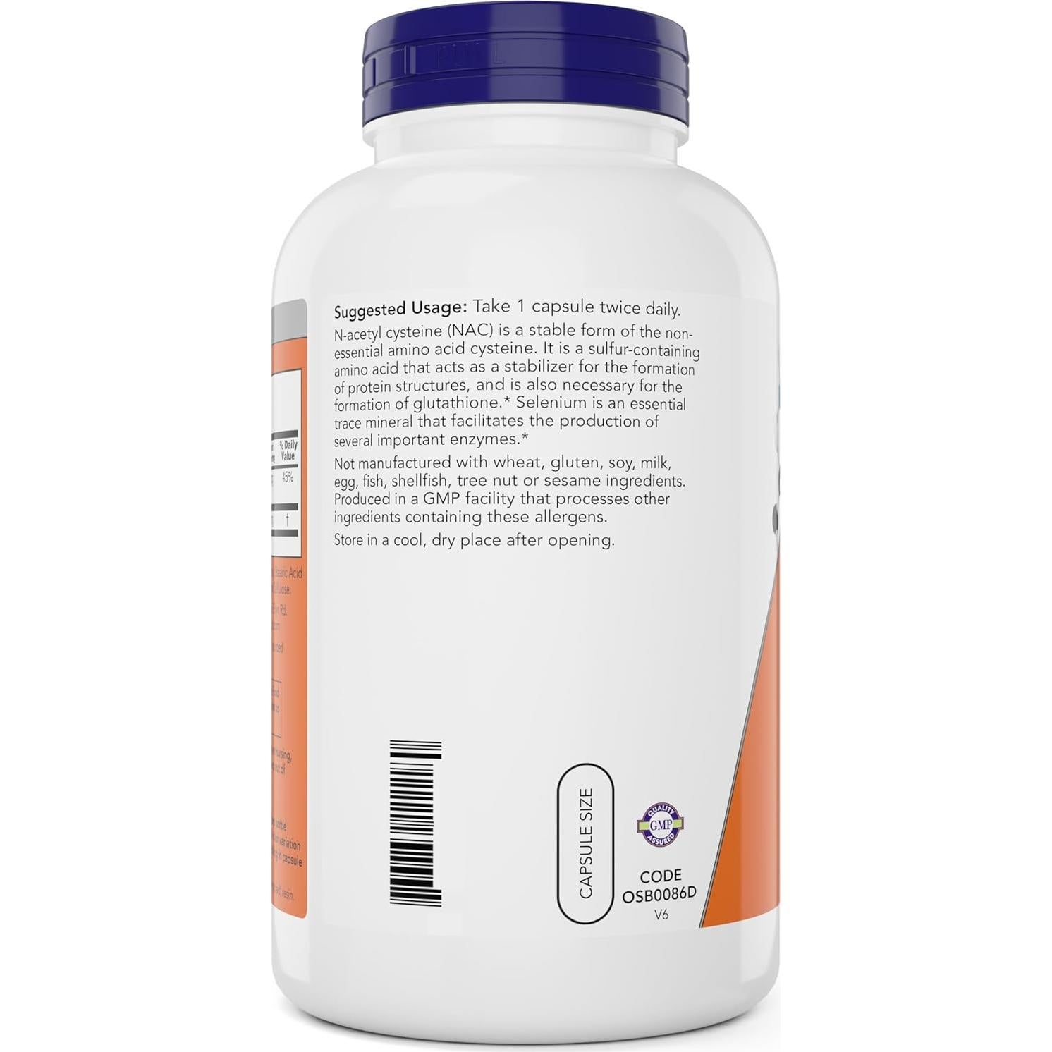 Now Foods NAC 600 mg con Selenio, 400 Cápsulas Suplemento