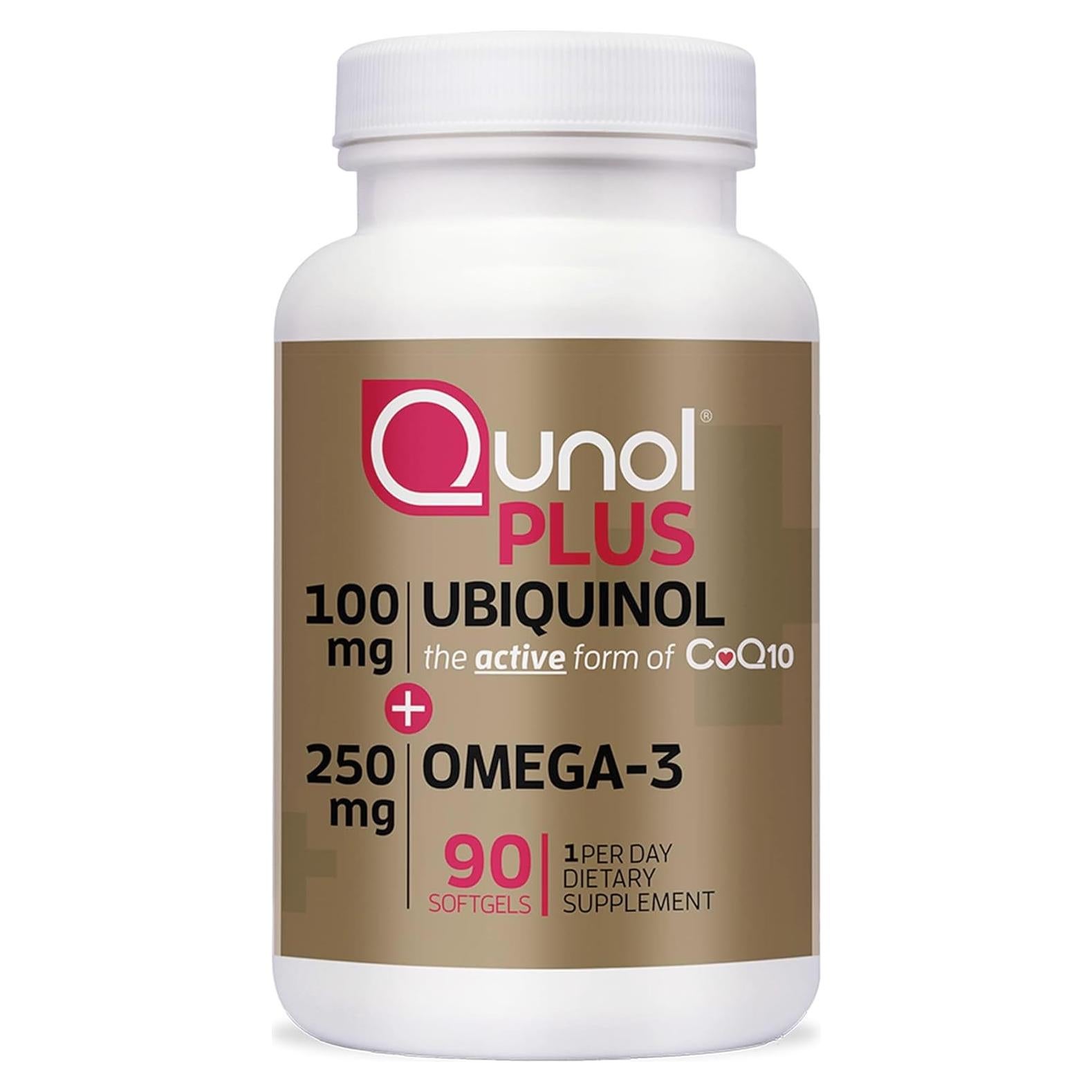 Qunol Plus Ubiquinol 100 mg + Omega-3 250 mg 90 Softgels