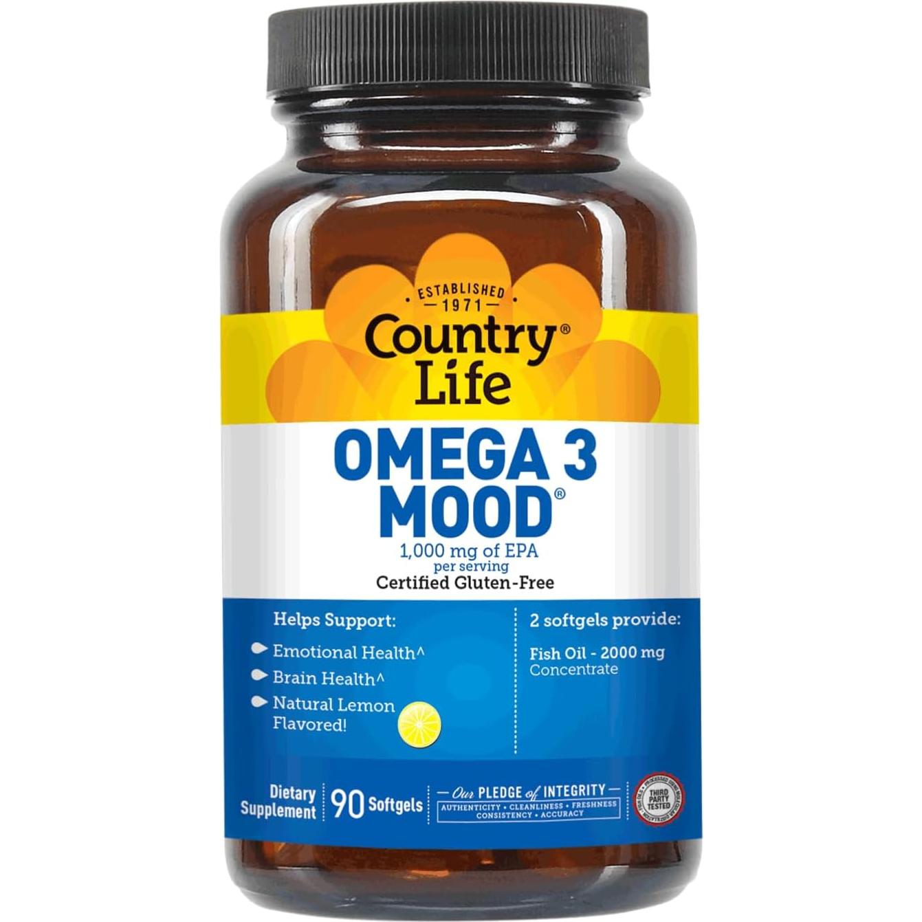 Omega 3 Estado de Ánimo Country Life 2000mg 90 Cápsulas Blandas