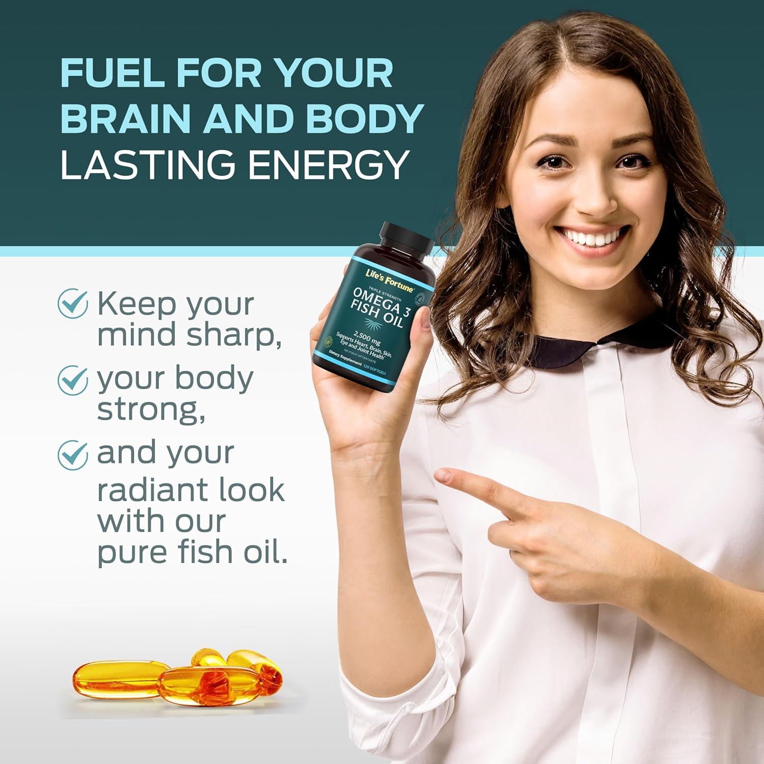 Suplemento Omega 3 Life's Fortune 2500 mg 120 Gelatinas Blandas