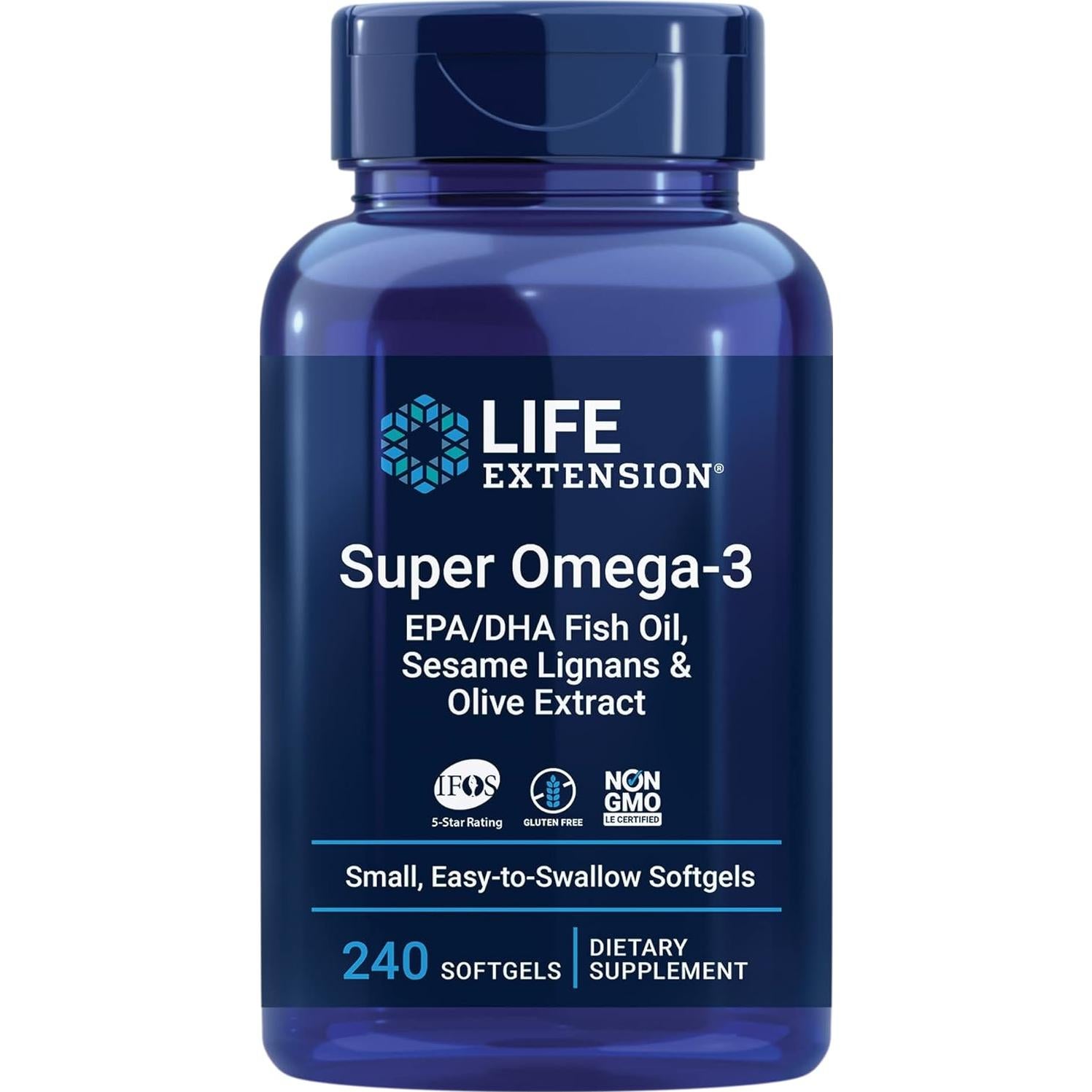 Aceite de Pescado Super Omega-3 Life Extension 240 Gelatinas