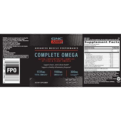 Suplemento Omega Completo GNC AMP 60 Cápsulas 1725mg