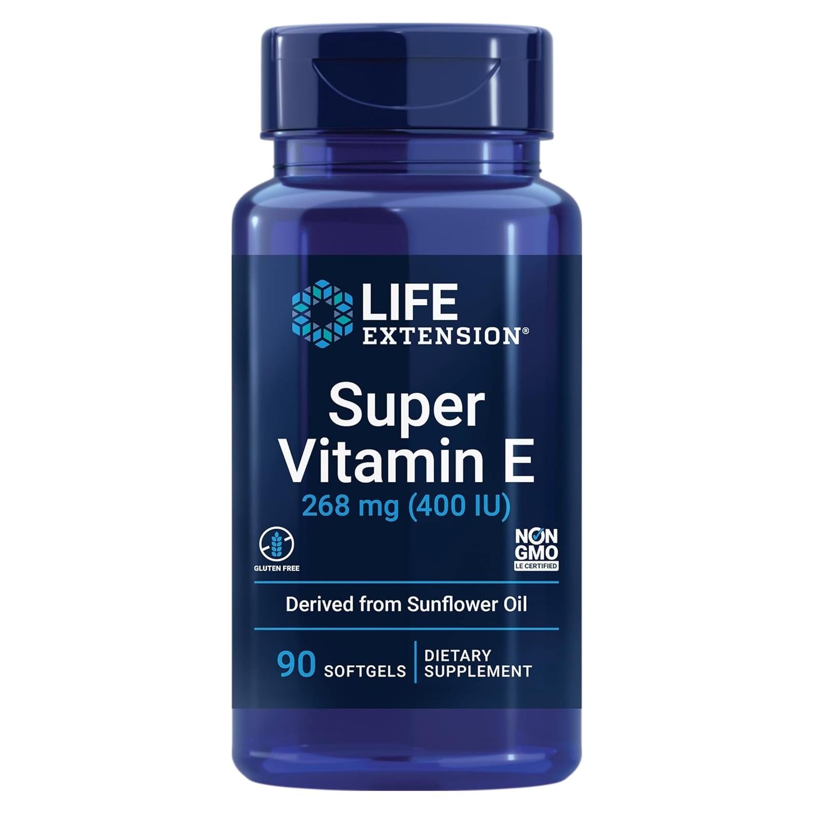 Suplemento de Vitamina E Super Life Extension 268 mg 90 Cápsulas