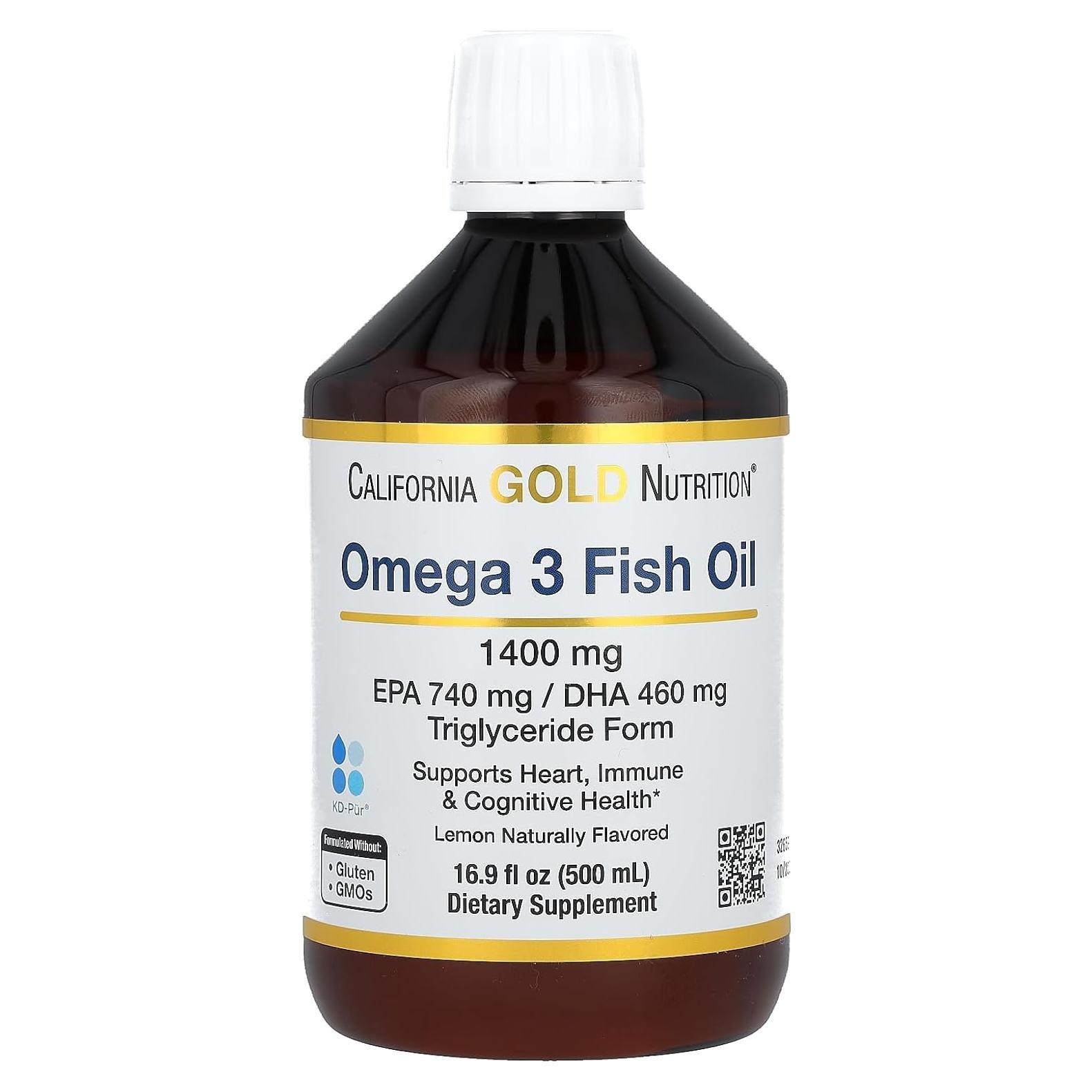 Aceite de Pescado Omega-3 California Gold Nutrition 500 ml