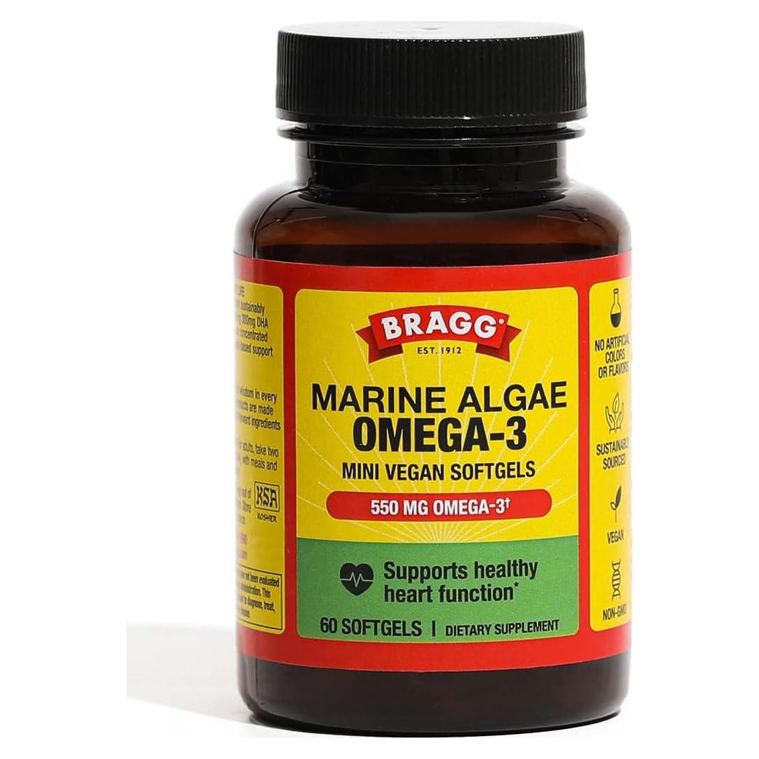 Cápsulas Omega-3 Bragg Veganas 60 Gelatinas DHA EPA 450mg