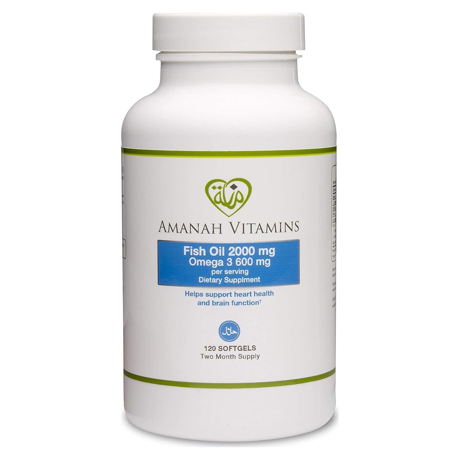 Aceite de Pescado Omega-3 Halal Amanah 2000mg 120 Gelatinas