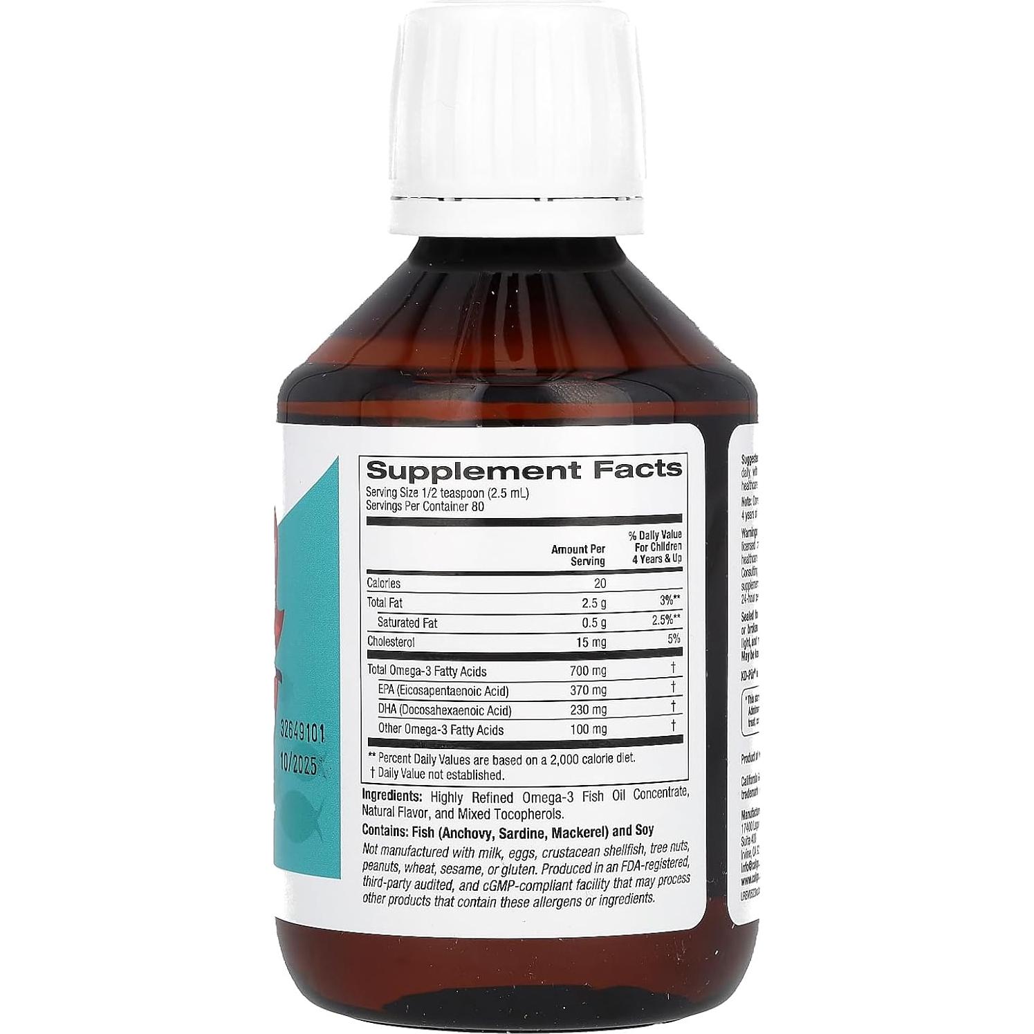 Aceite de Pescado Omega-3 Noruego California Gold 200 ml