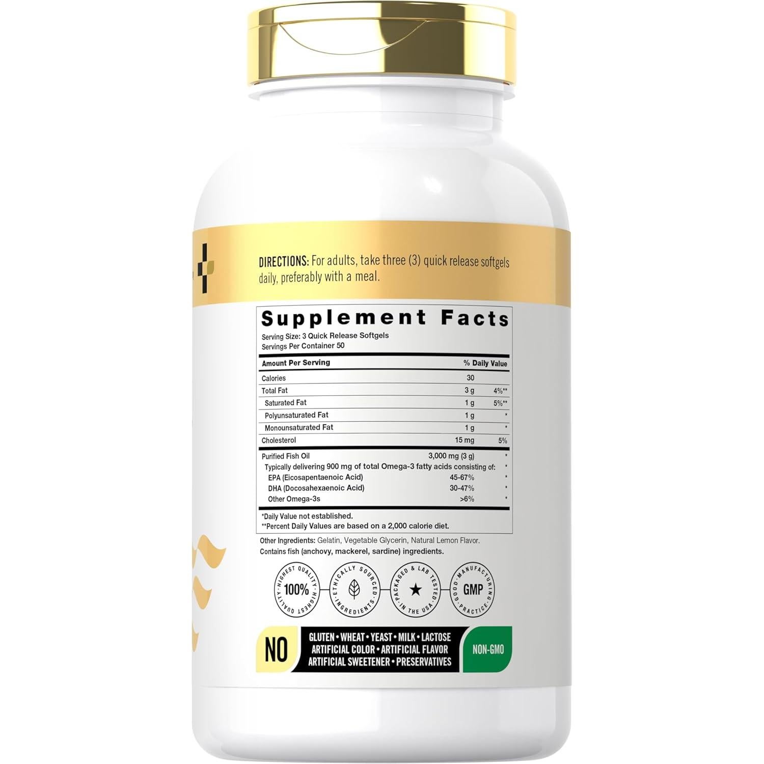 Aceite de Pescado Doctor's Way 3000mg 150 Gelatinas Blandas Omega 3