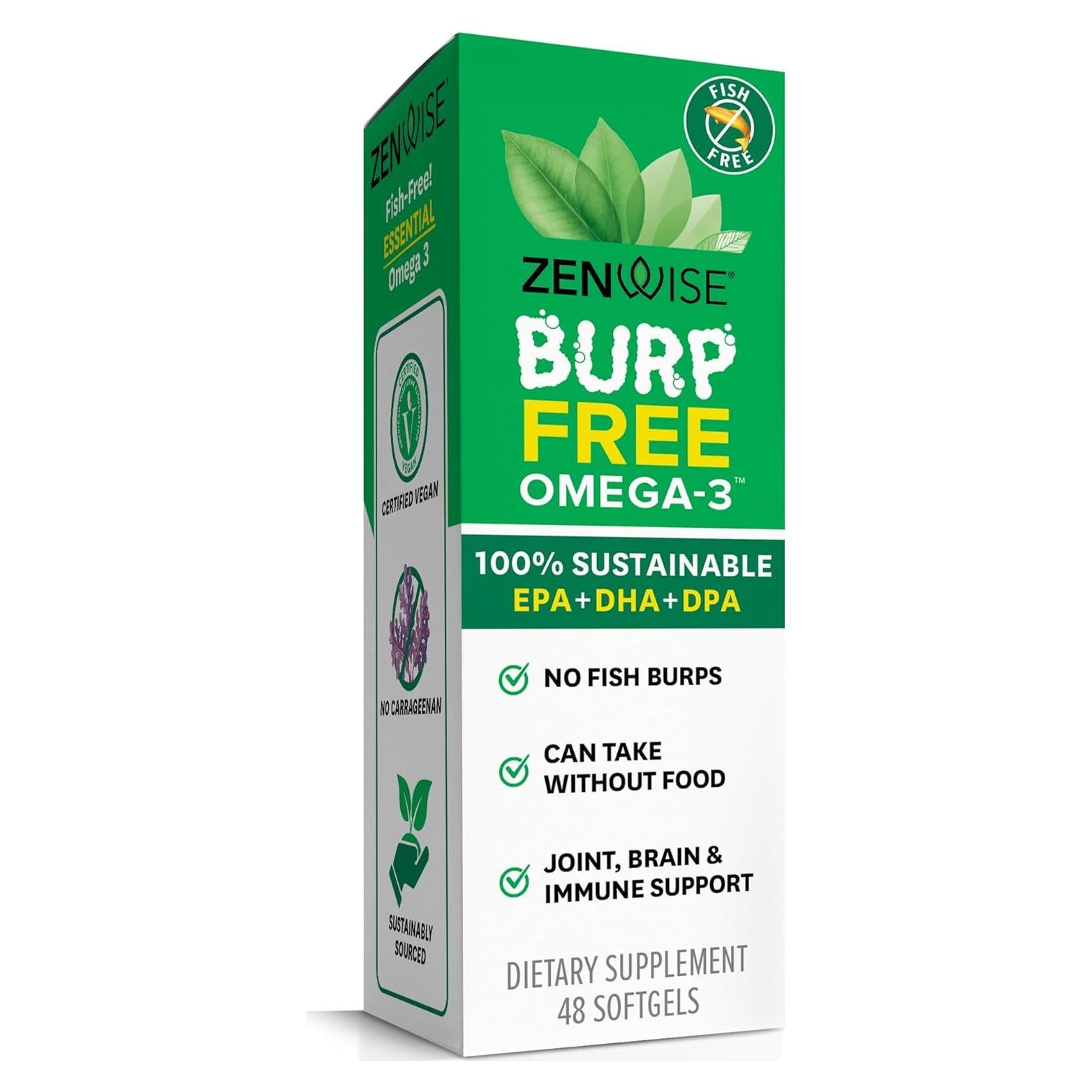 Suplemento Vegano Omega 3 Zenwise Health 48 Geles Blandos