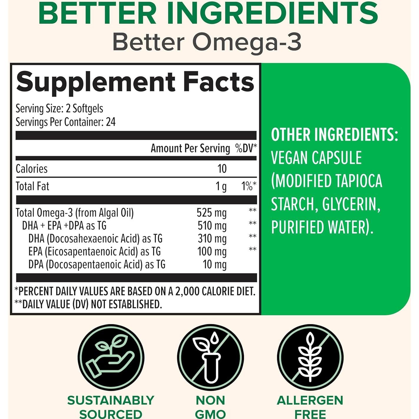 Suplemento Vegano Omega 3 Zenwise Health 48 Geles Blandos