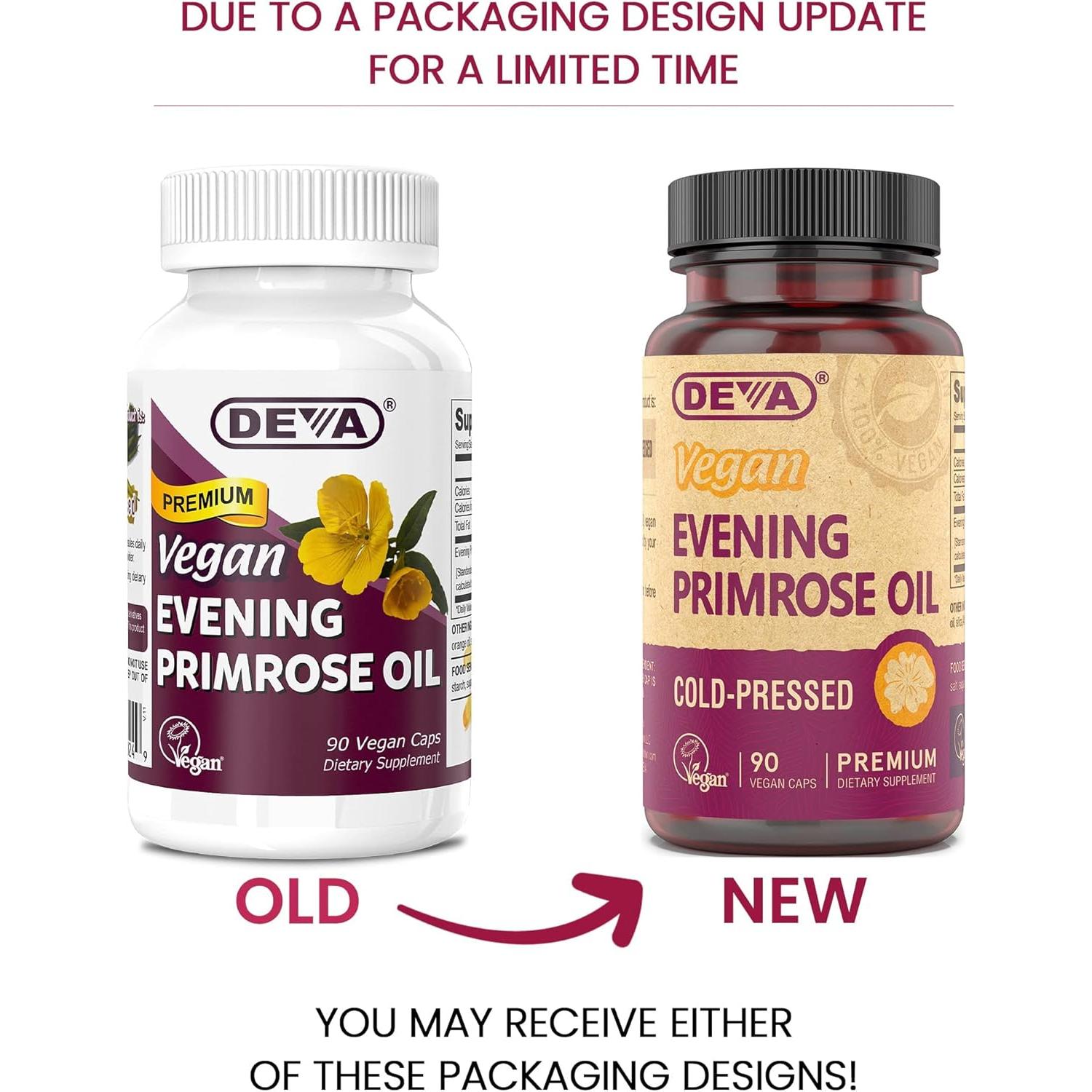 DEVA Vitaminas Veganas Aceite de Onagra 90 Vcap x2 Orgánico