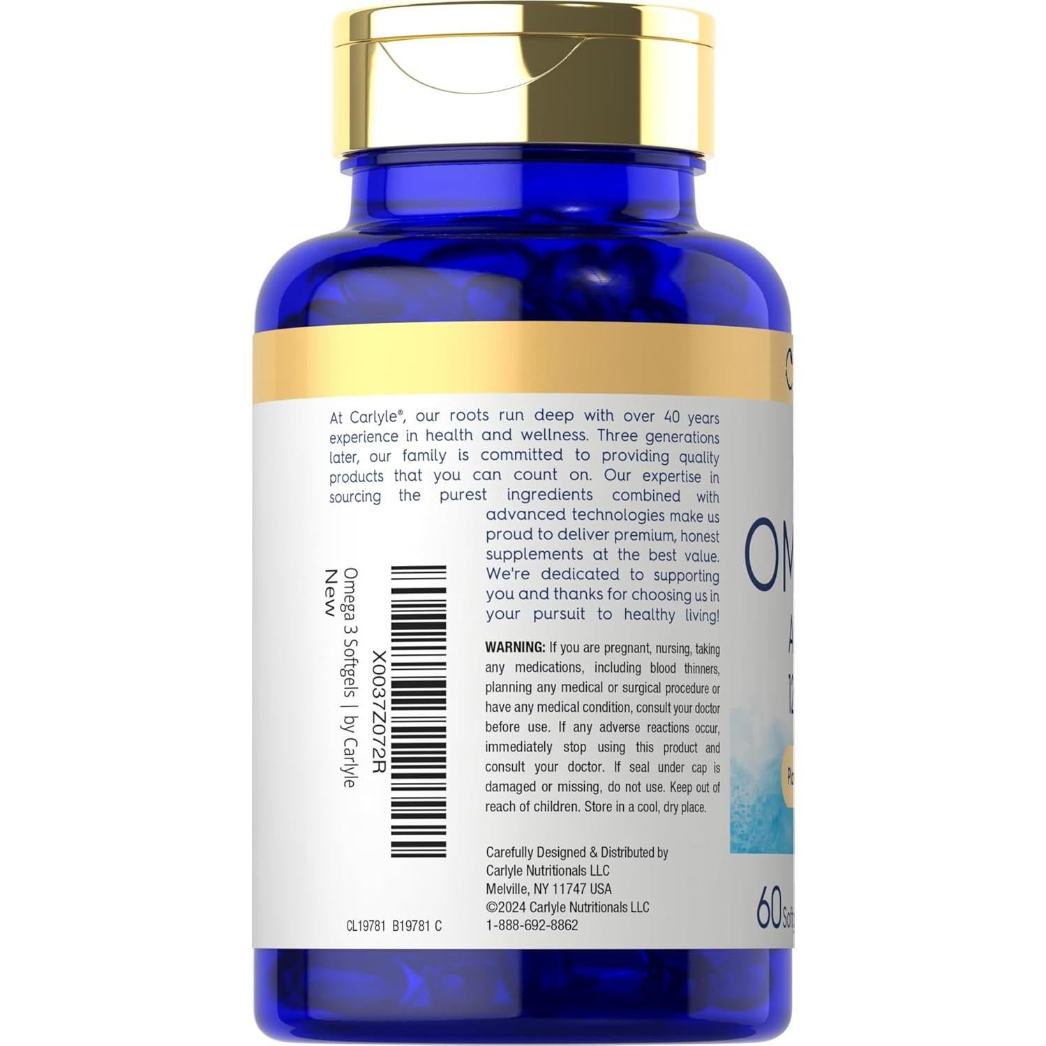 Suplemento Vegano Omega 3 Carlyle 1290 mg 60 Gelatinas Blandas