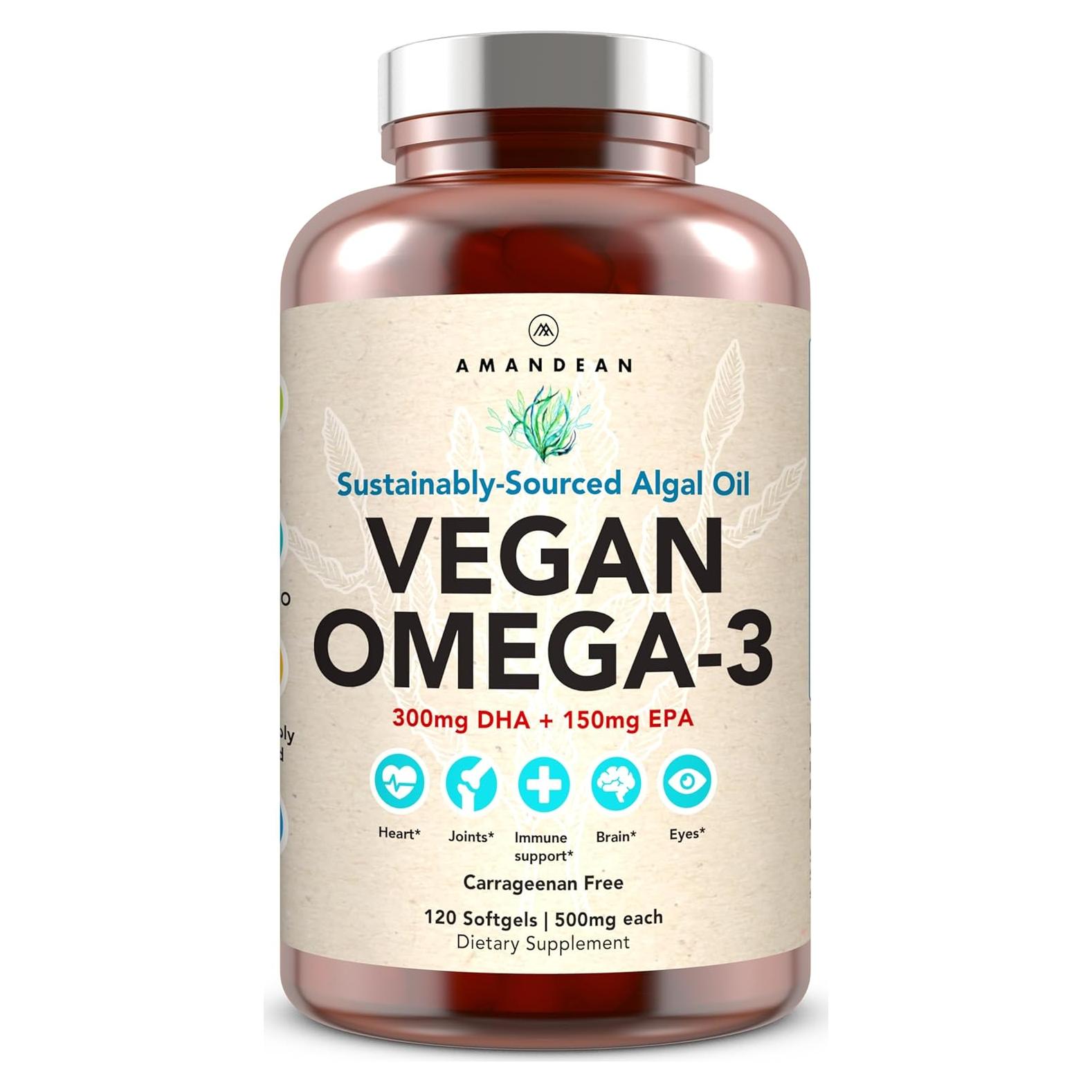 Suplemento Vegano Omega 3 AMANDEAN 120 Softgels DHA EPA