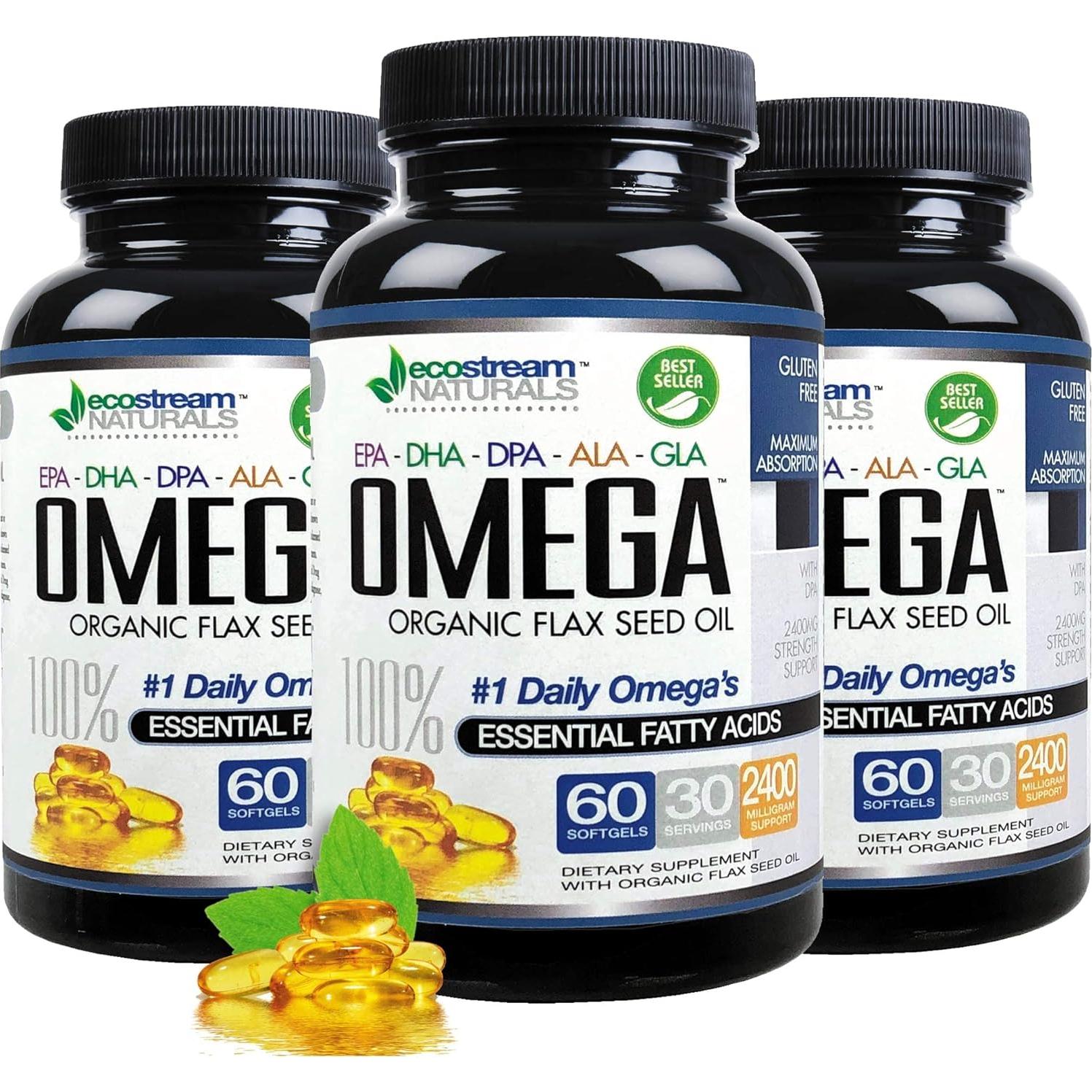 Mezcla Omega 3-6-9 Ecostream Naturals 60 Gelatinas Blandas