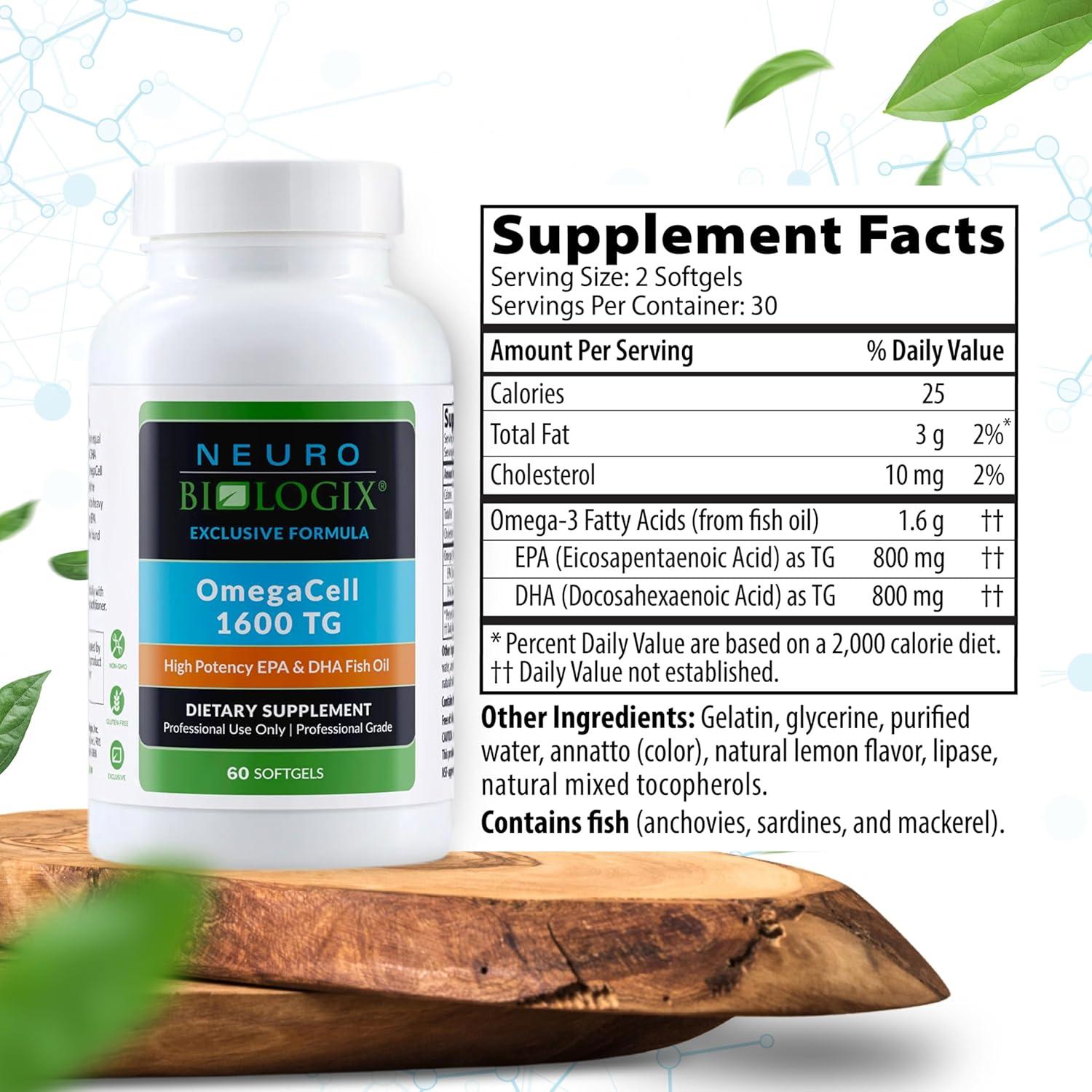 Suplemento Omega 3 OmegaCell 1600 TG - 60 Gelatinas Blandas