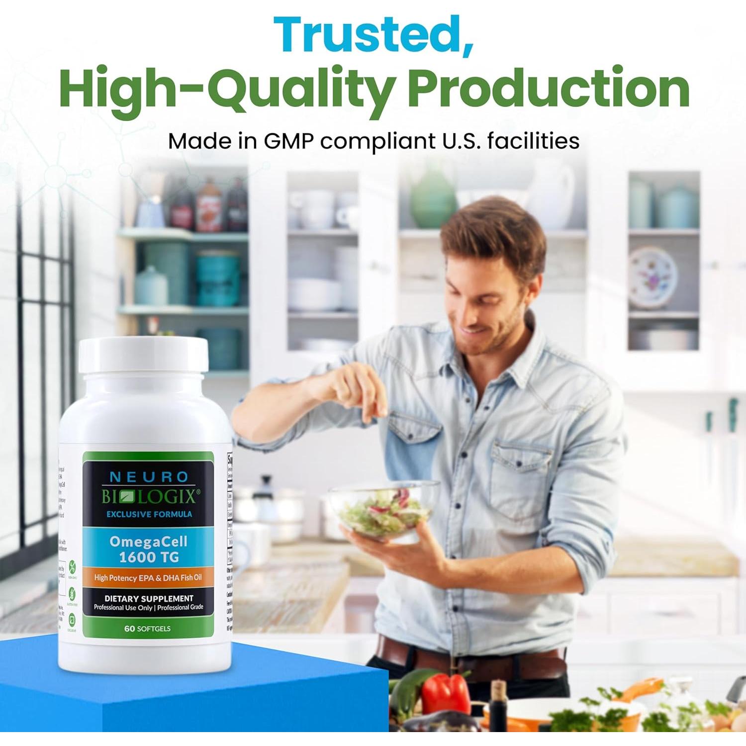 Suplemento Omega 3 OmegaCell 1600 TG - 60 Gelatinas Blandas