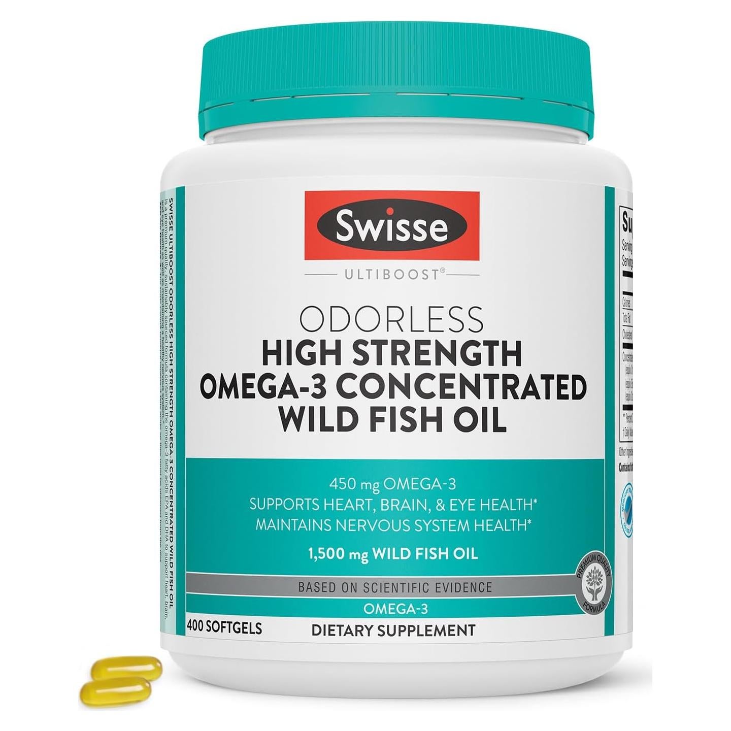 Suplemento Omega 3 Swisse 1500 mg - 400 Cápsulas Blandas