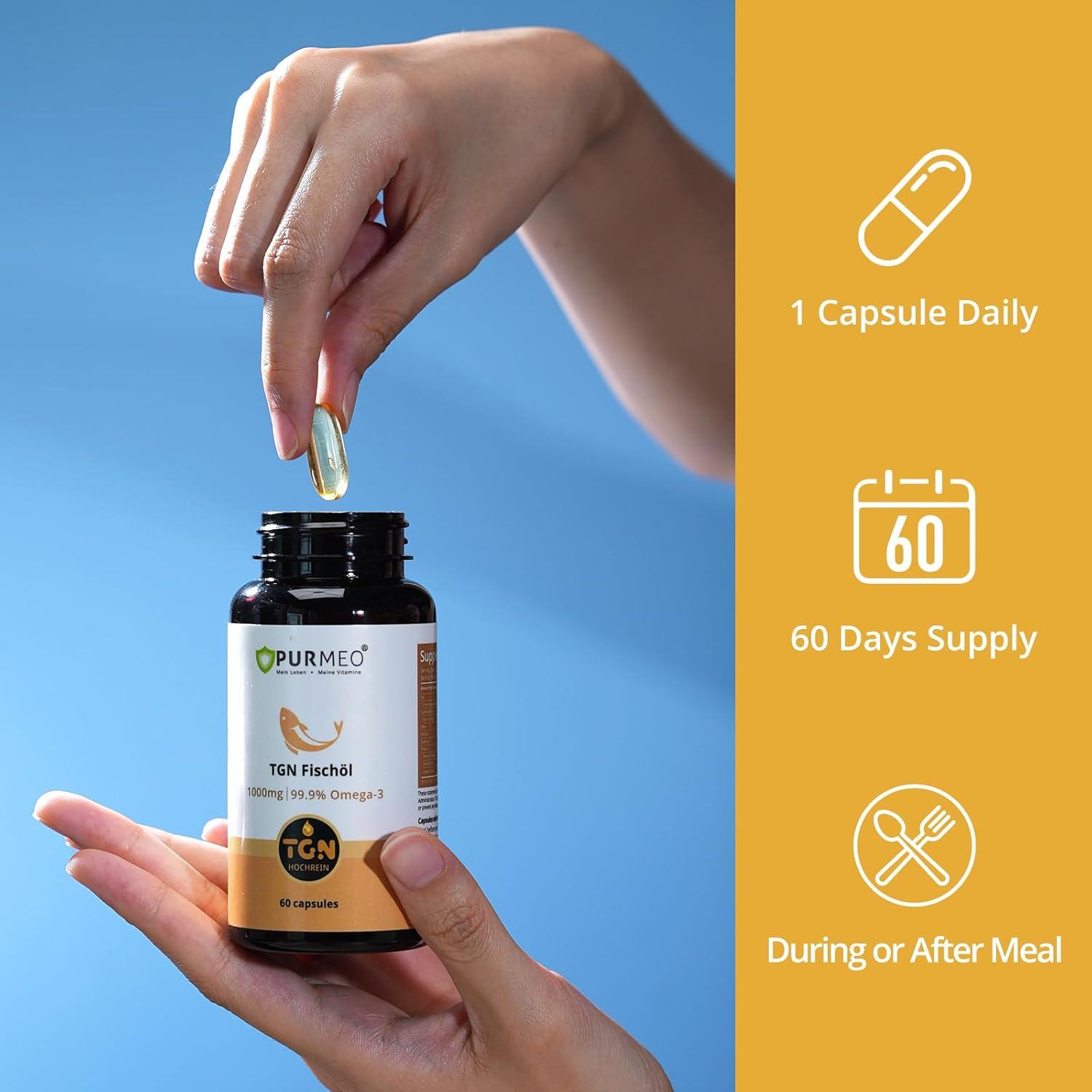 Aceite de Pescado Omega-3 TGN 1000mg 99.9% Puro Sin Sabor