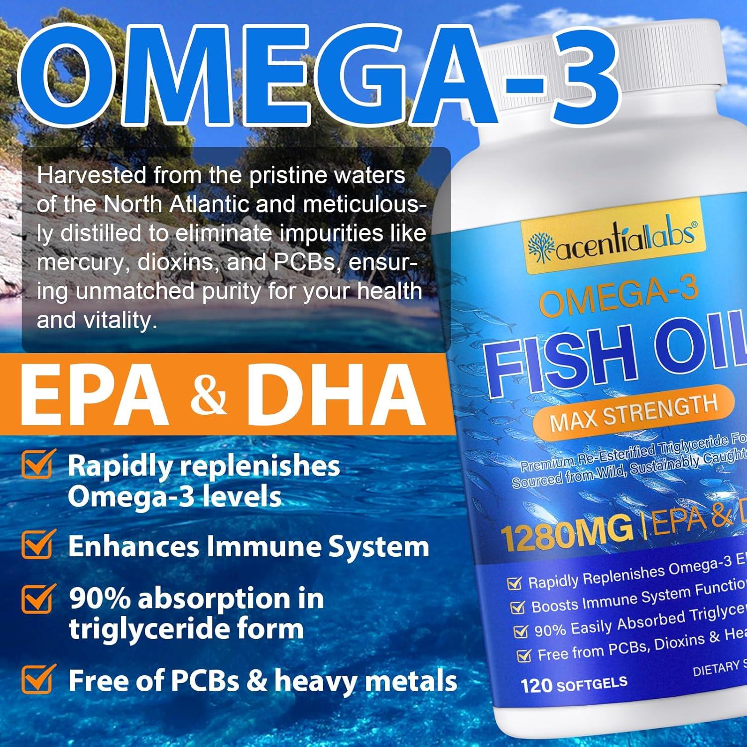 Suplemento Omega 3 Daiasns - 1280mg EPA y DHA - 120 Cápsulas