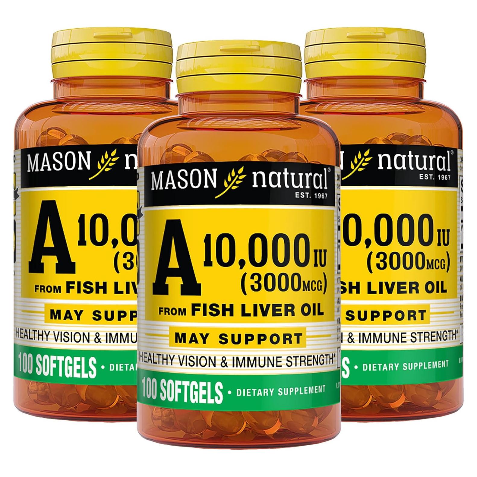 Vitamina A 3000 mcg Mason Natural 100 geles blandos x3
