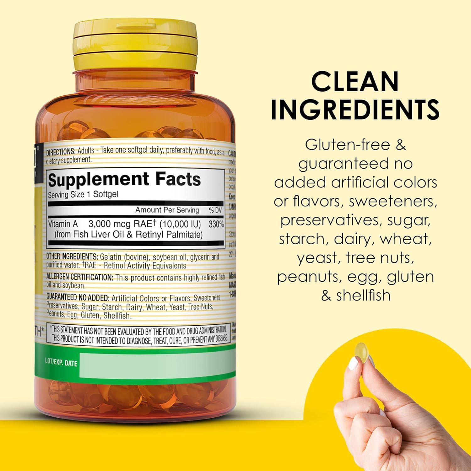 Vitamina A 3000 mcg Mason Natural 100 geles blandos x3