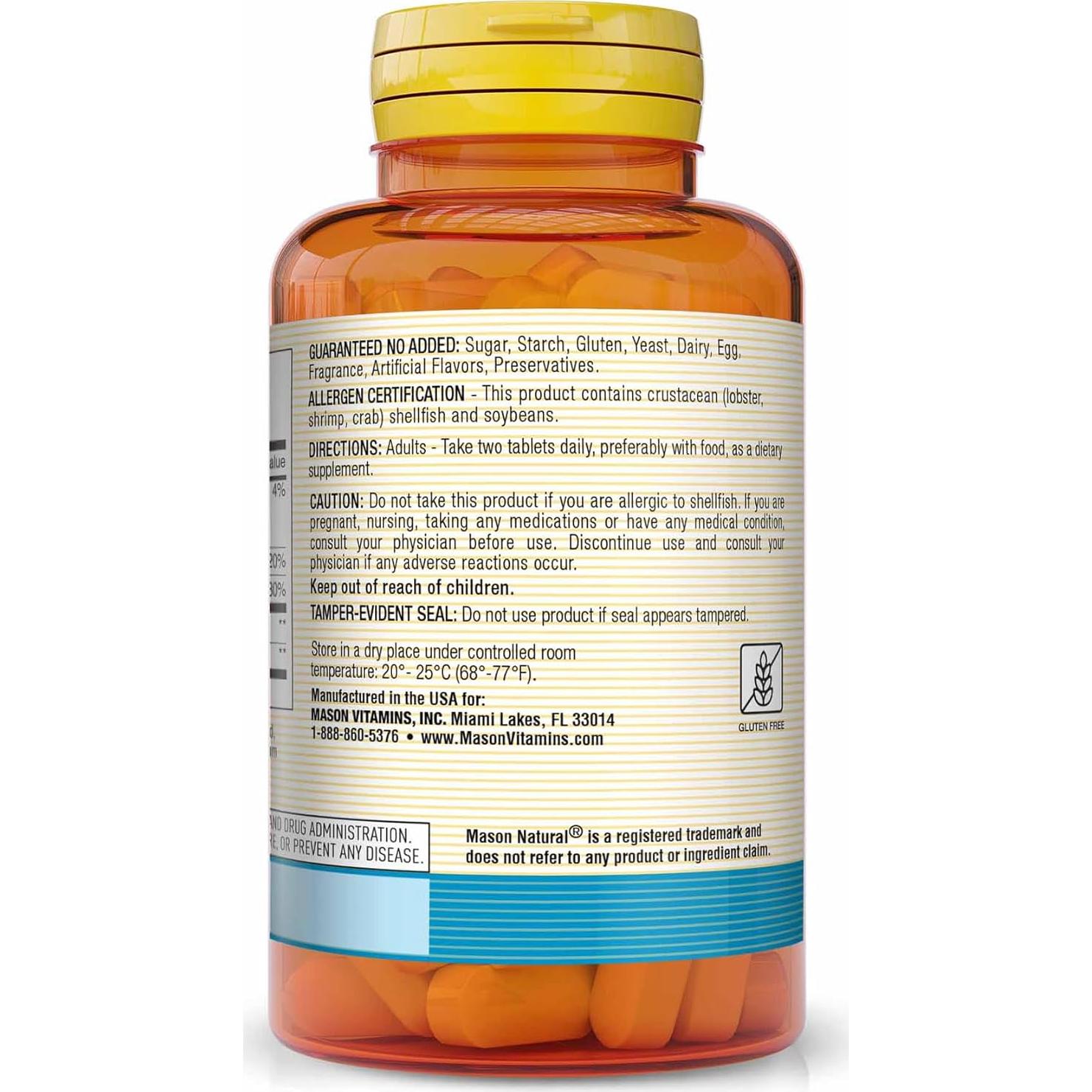Mason Natural Glucosamina Condroitina 1500/1200 mg 90 Cápsulas