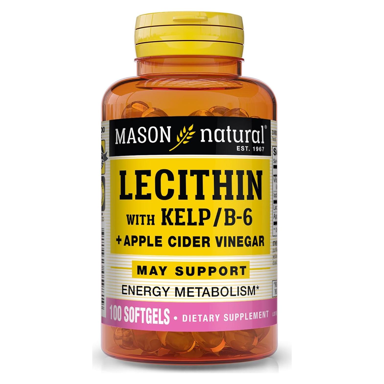 Lecitina con Kelp y Vitamina B6 Mason Natural 100 Softgels
