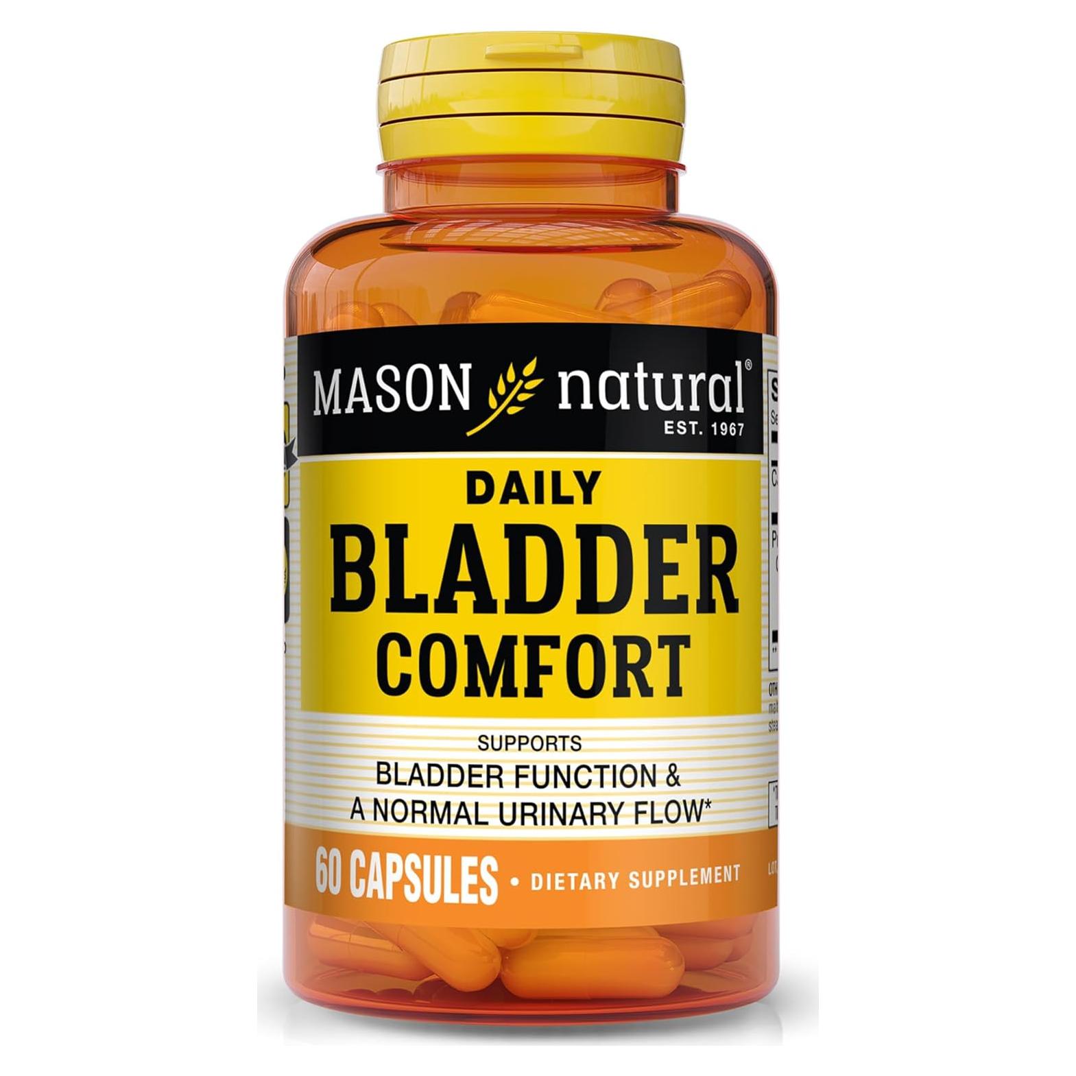 Suplemento Vejiga Mason Natural 30 Cápsulas con Calcio y Semilla de Calabaza