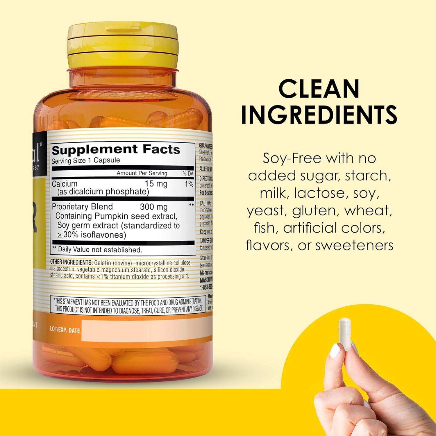 Suplemento Vejiga Mason Natural 30 Cápsulas con Calcio y Semilla de Calabaza