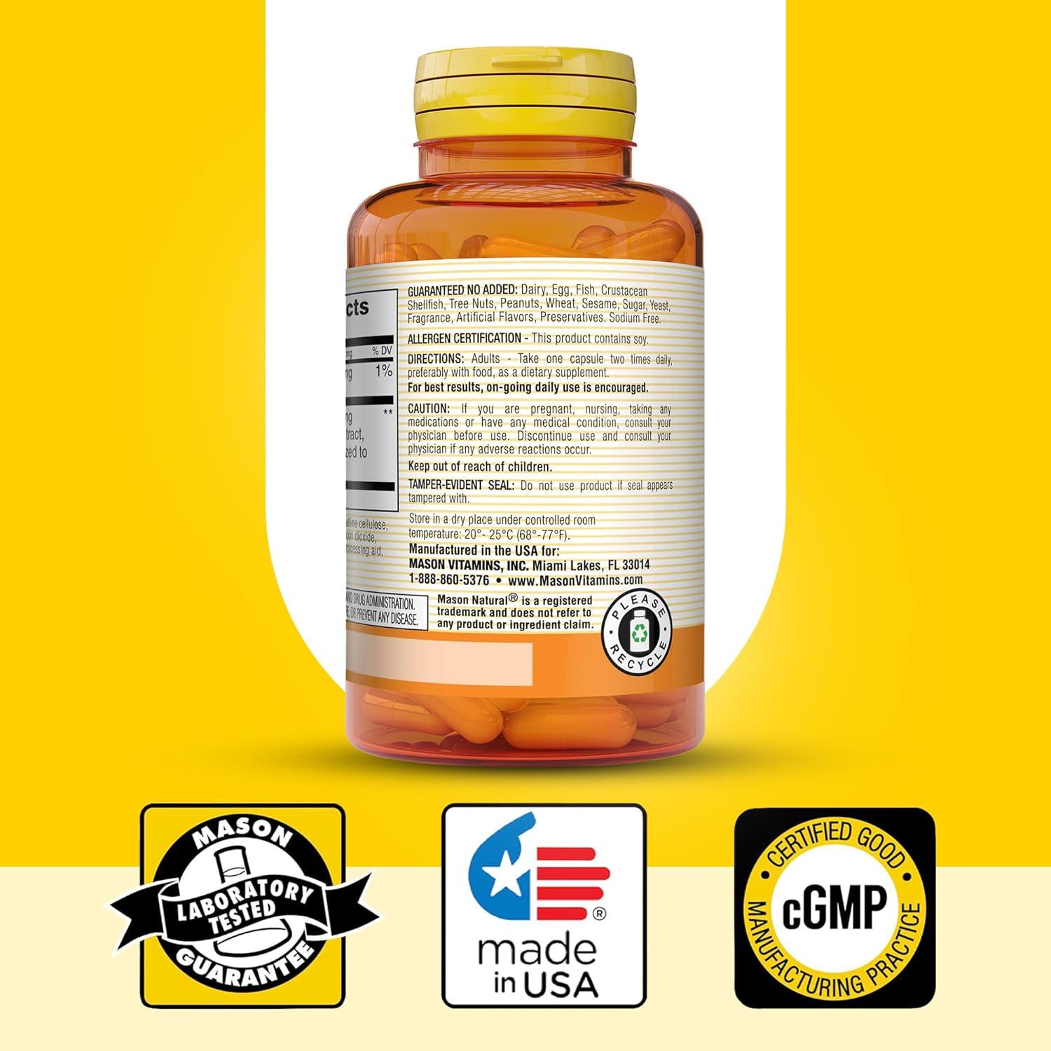 Suplemento Vejiga Mason Natural 30 Cápsulas con Calcio y Semilla de Calabaza