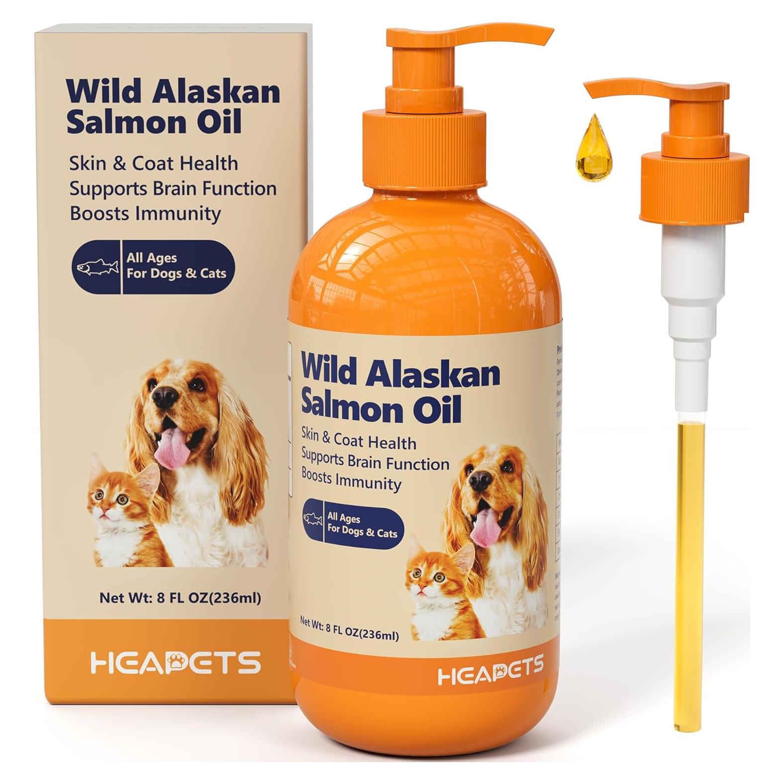 Aceite de Salmón HEAPETS para Perros y Gatos 236.6 ml Omega 3