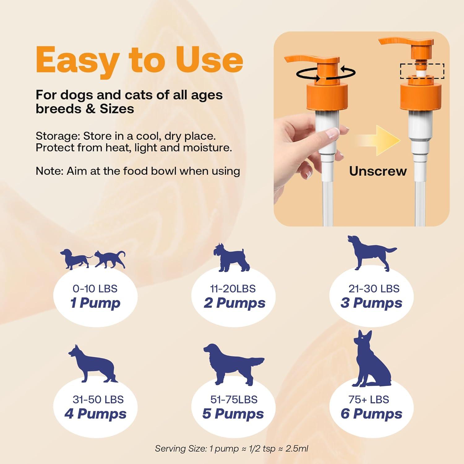 Aceite de Salmón HEAPETS para Perros y Gatos 236.6 ml Omega 3