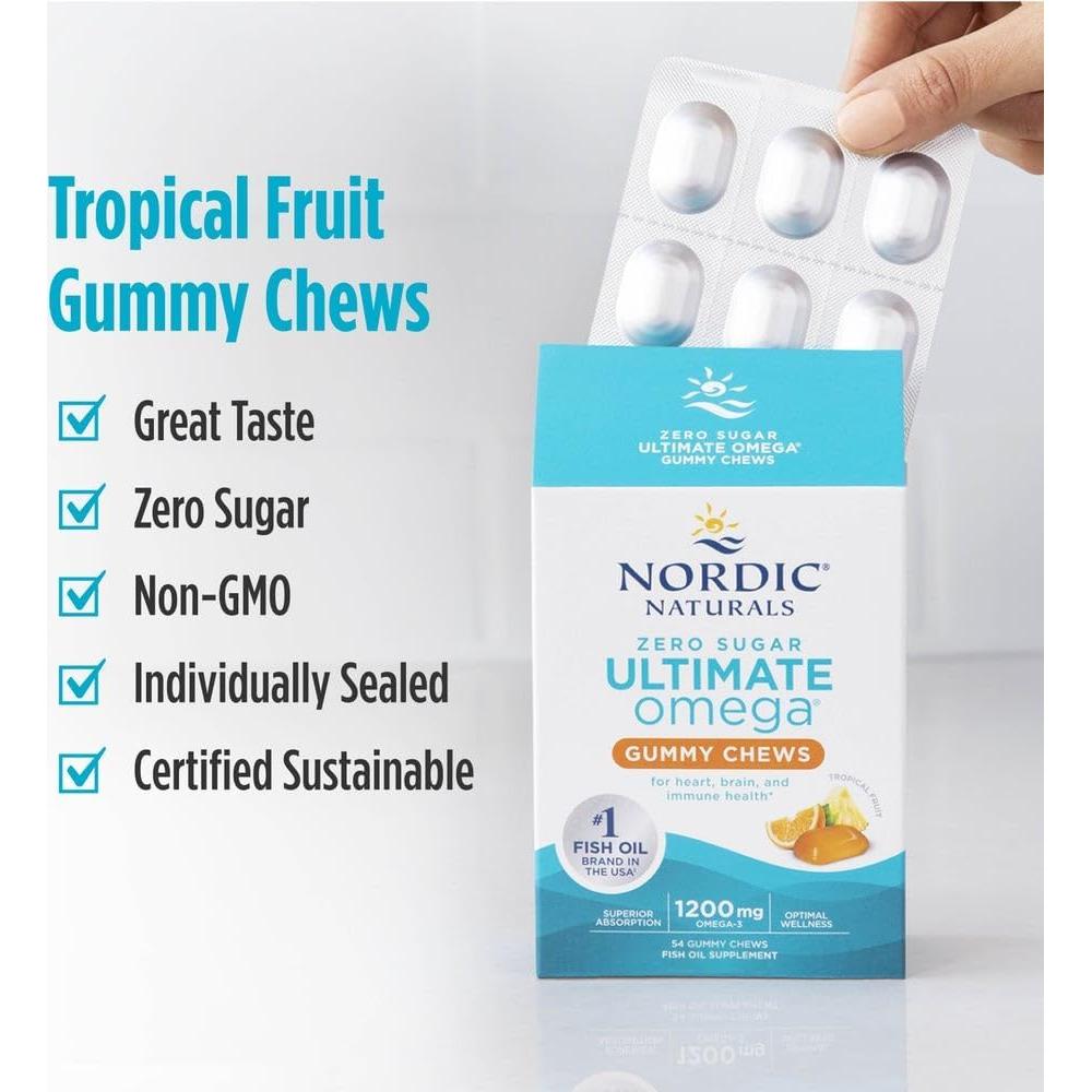 Gominolas Omega 3 Sin Azúcar Nordic Naturals 54 Unidades