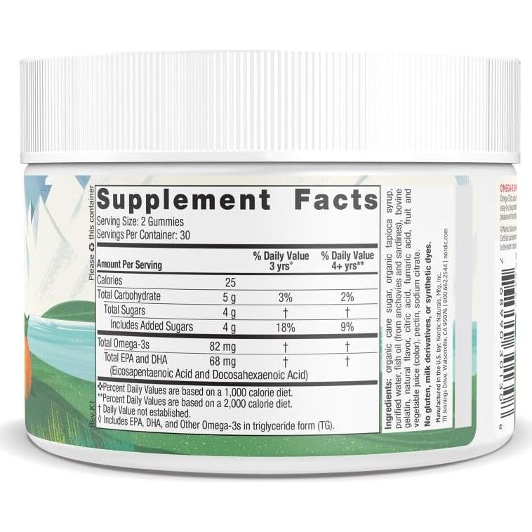 Gomitas Omega-3 Nordic Naturals Mandarina 60 unidades 82 mg