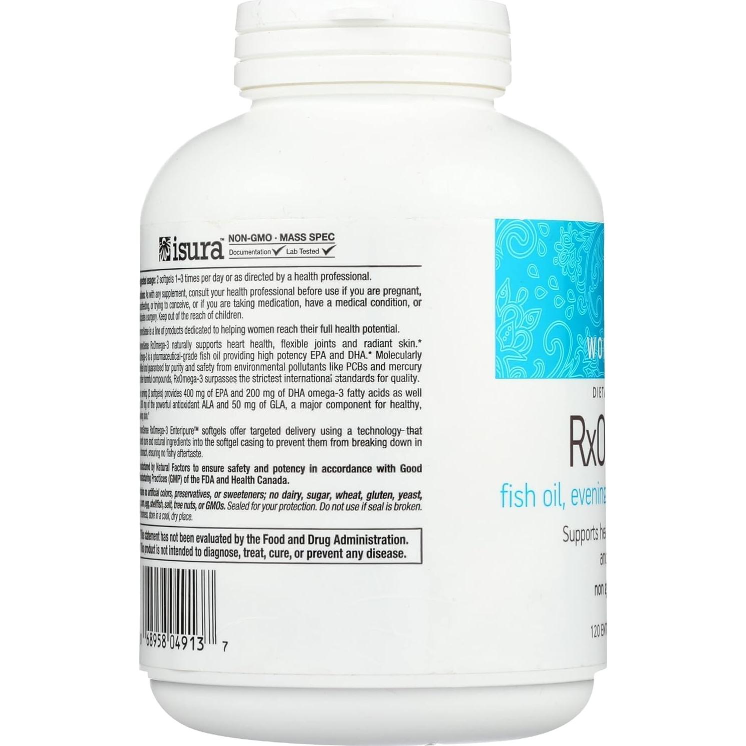 WomenSense Natural Factors Aceite de Pescado Omega-3 120 Gelatinas