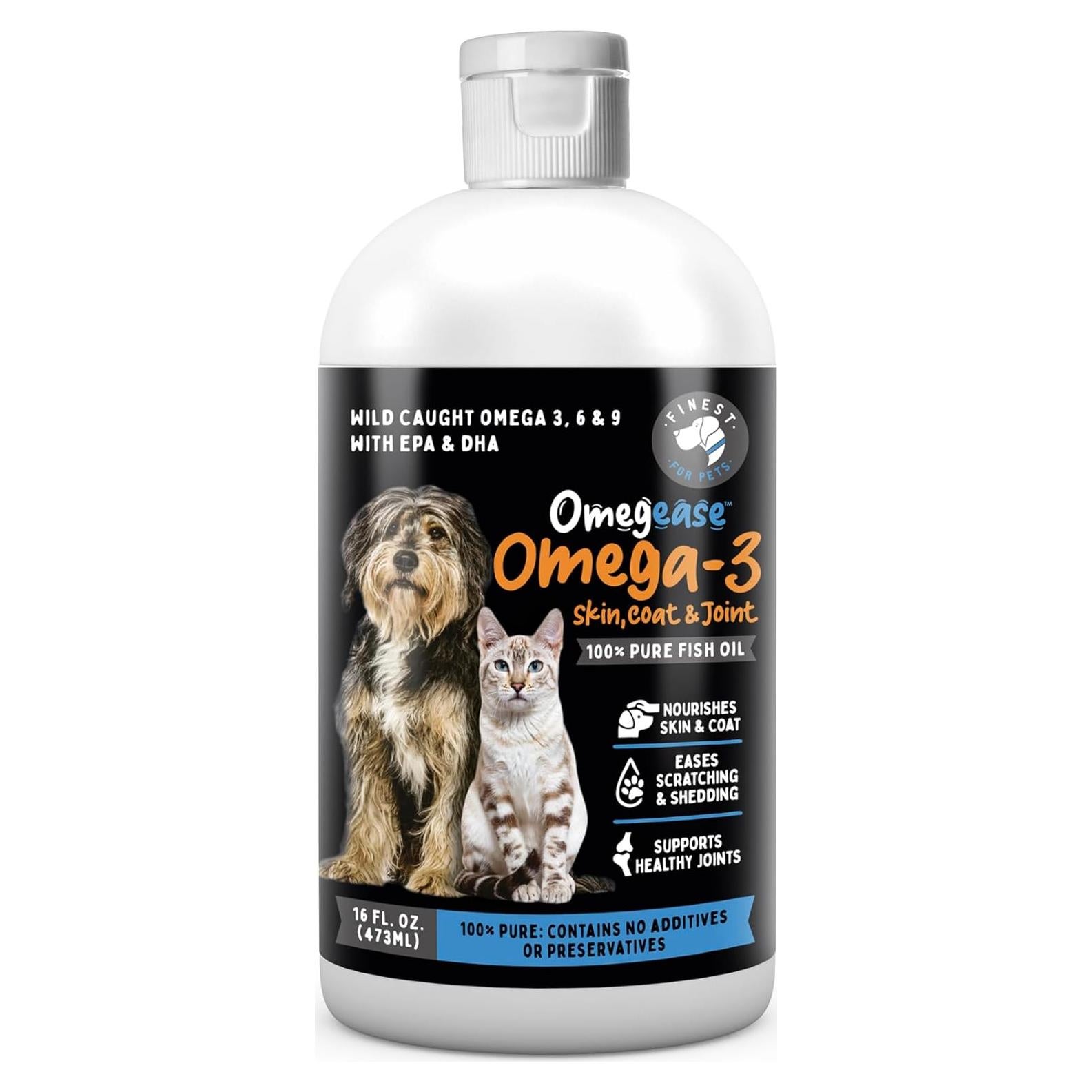 Aceite de Pescado Omega 3 Omegease 473 ml para Perros y Gatos