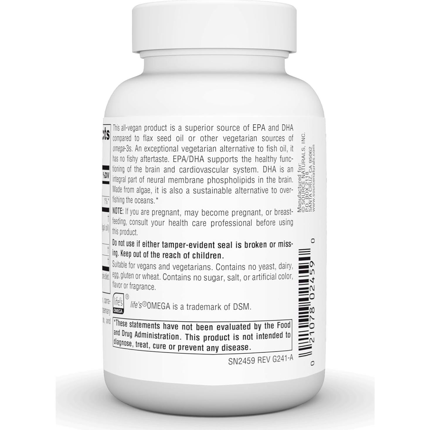 Omega-3s Veganos Source Naturals 300 mg - 60 Gelatinas