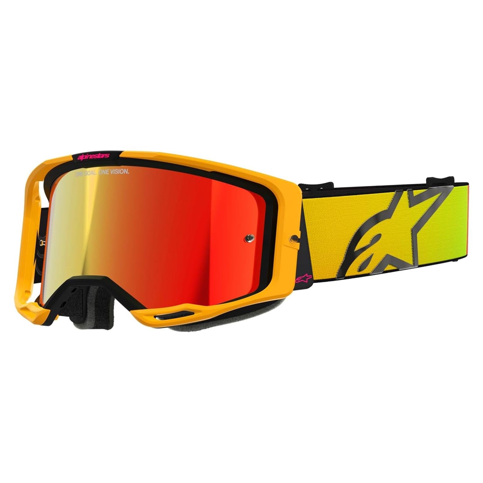 Gafas Off Road Alpinestars Vision 8 Amarillo/Rosa Lente Roja