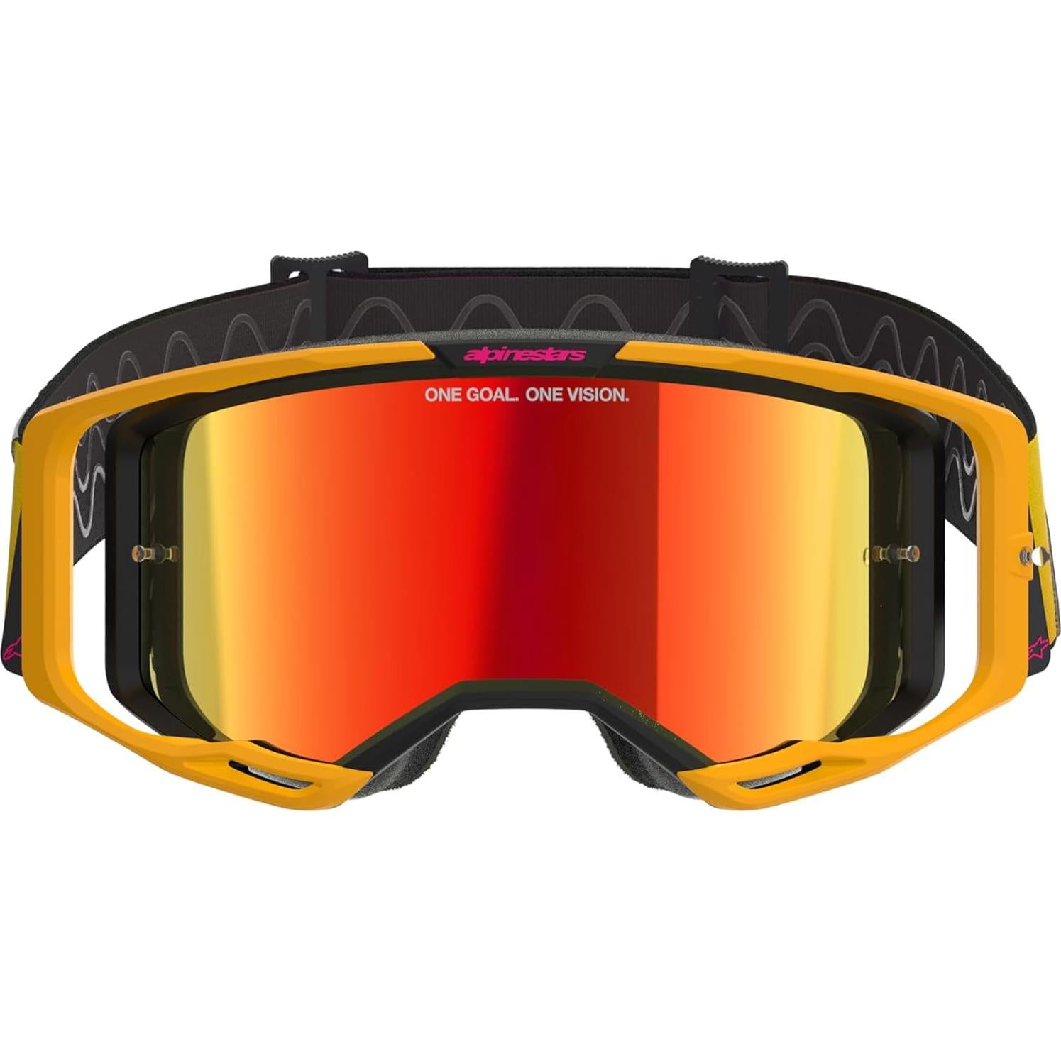 Gafas Off Road Alpinestars Vision 8 Amarillo/Rosa Lente Roja
