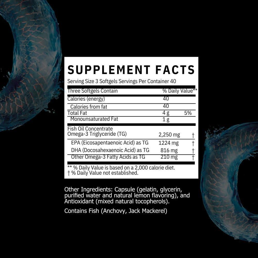 Omega 3 Triglicéridos Intelligent Labs 2250mg 120 Cápsulas