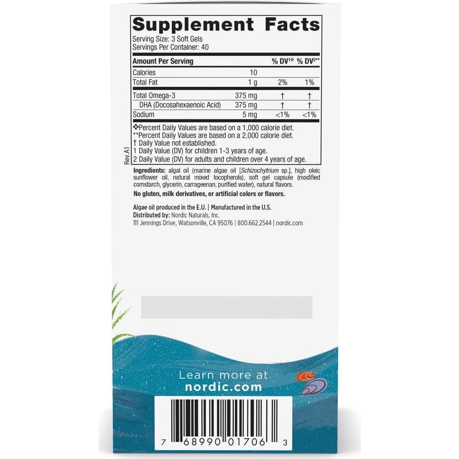 Suplemento Omega-3 DHA Vegetariano Nordic Naturals 120 Gominolas