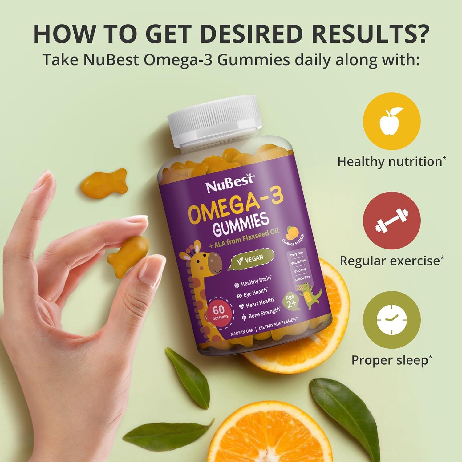 Gomitas Omega 3 NuBest Veganas para Niños 60 Unidades