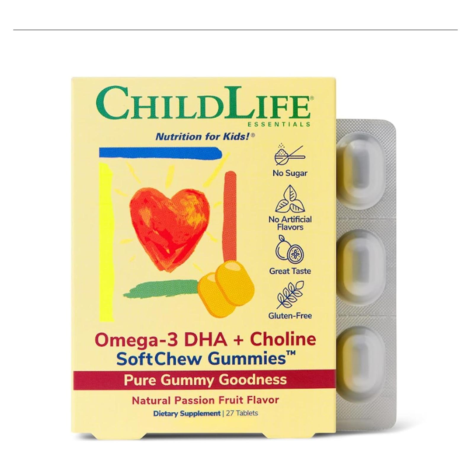 Gominolas Omega-3 DHA + Colina CHILD LIFE 27 Tabletas