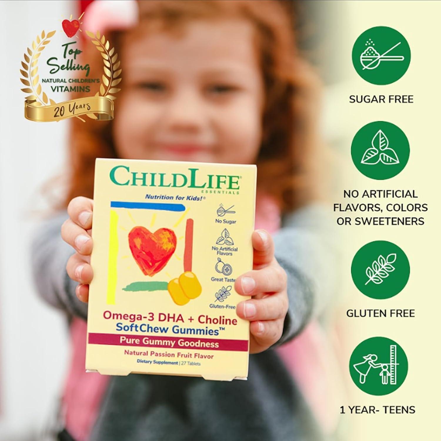 Gominolas Omega-3 DHA + Colina CHILD LIFE 27 Tabletas