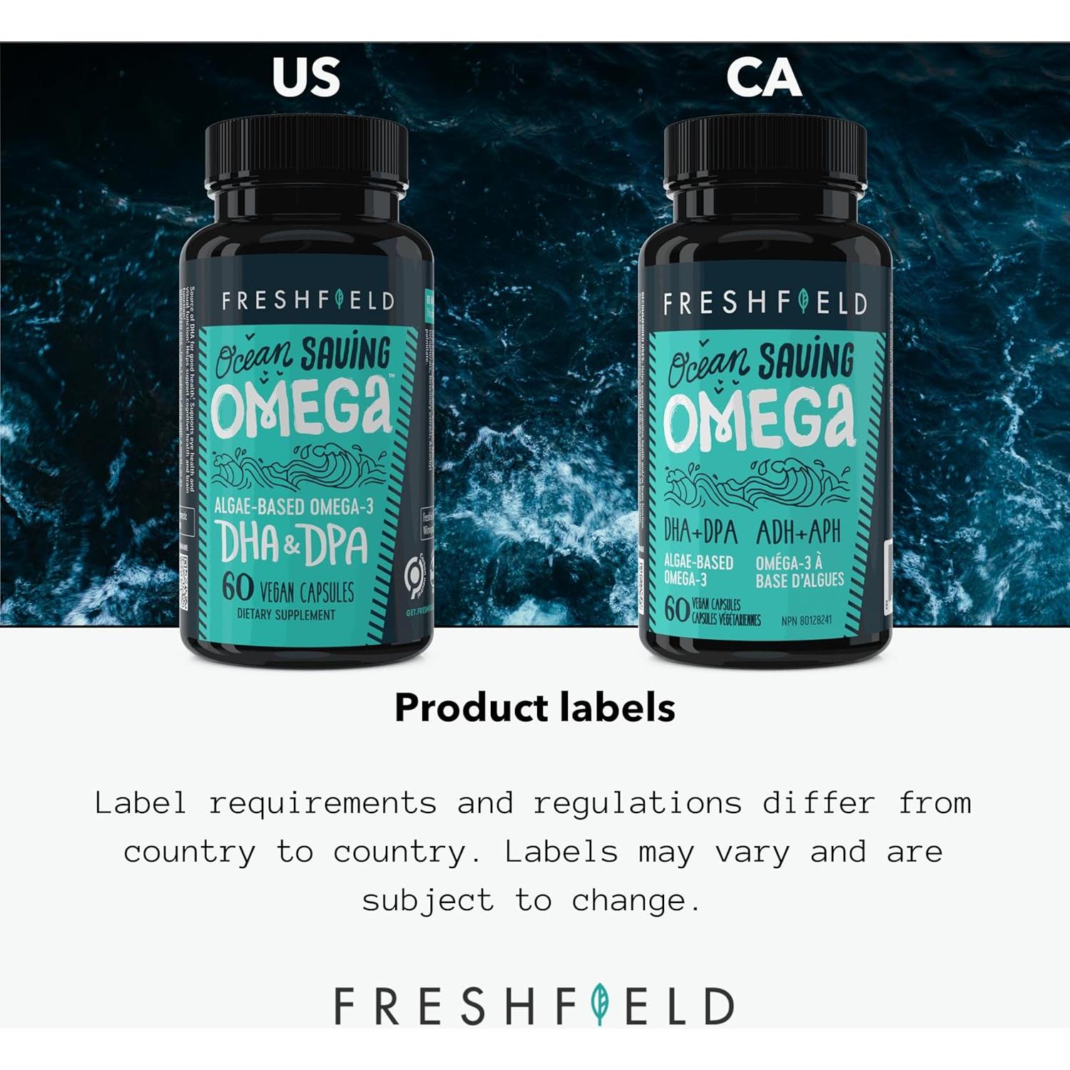 Suplemento Omega 3 DHA Ocean Saving 60 Cápsulas de Algas