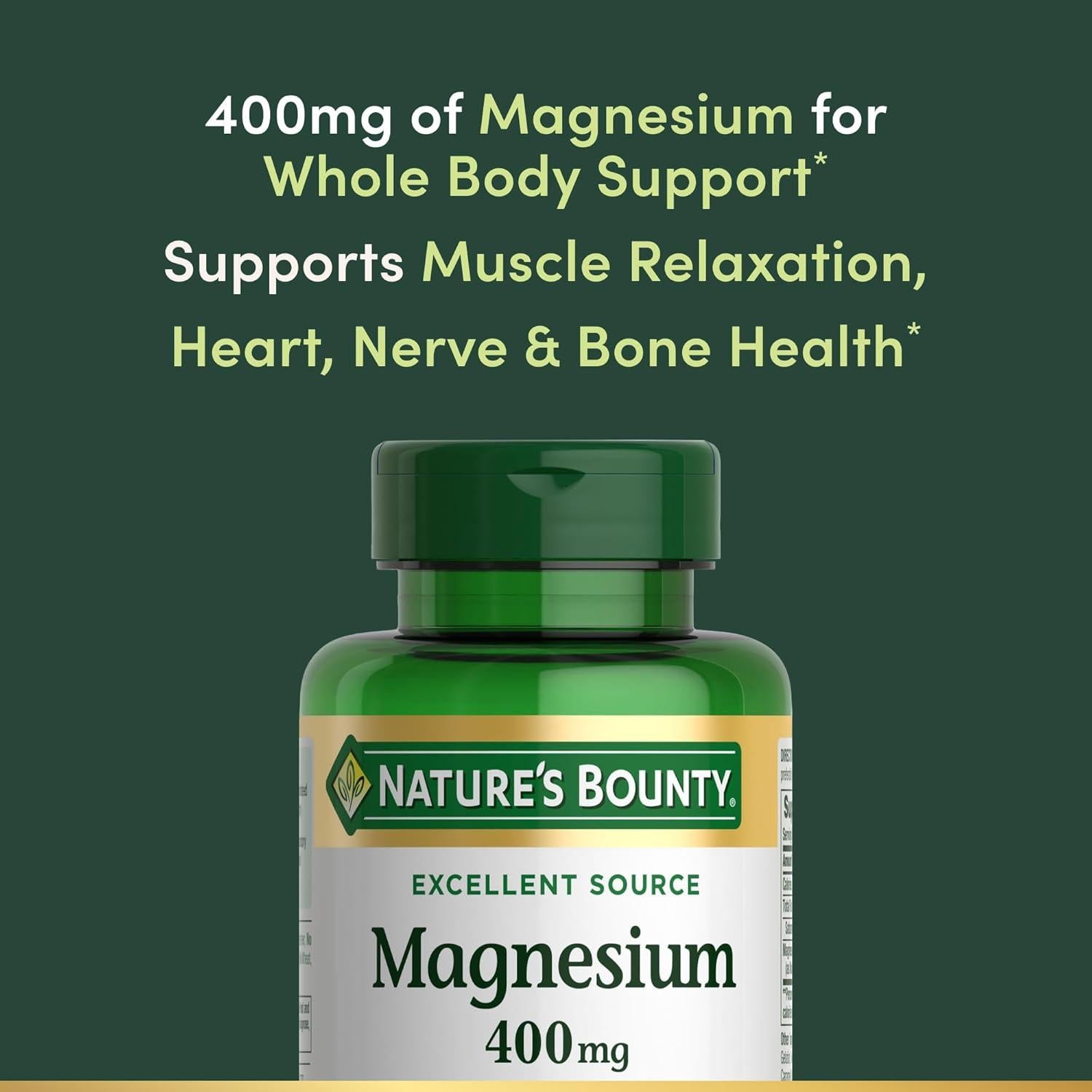 Magnesio Nature's Bounty 400 mg 75 Gelatinas Blandas