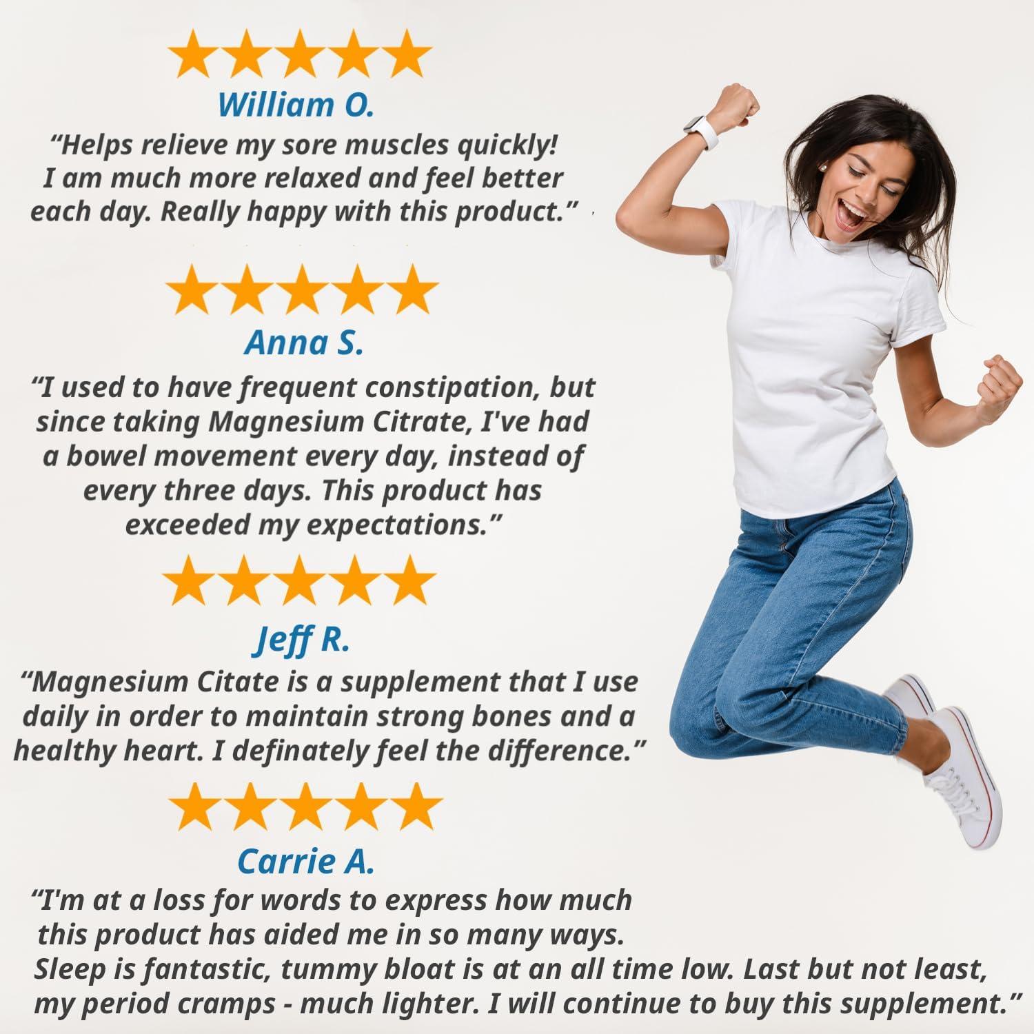 Citrato de Magnesio 400mg - Nature's Branch - 200 Cápsulas Veganas